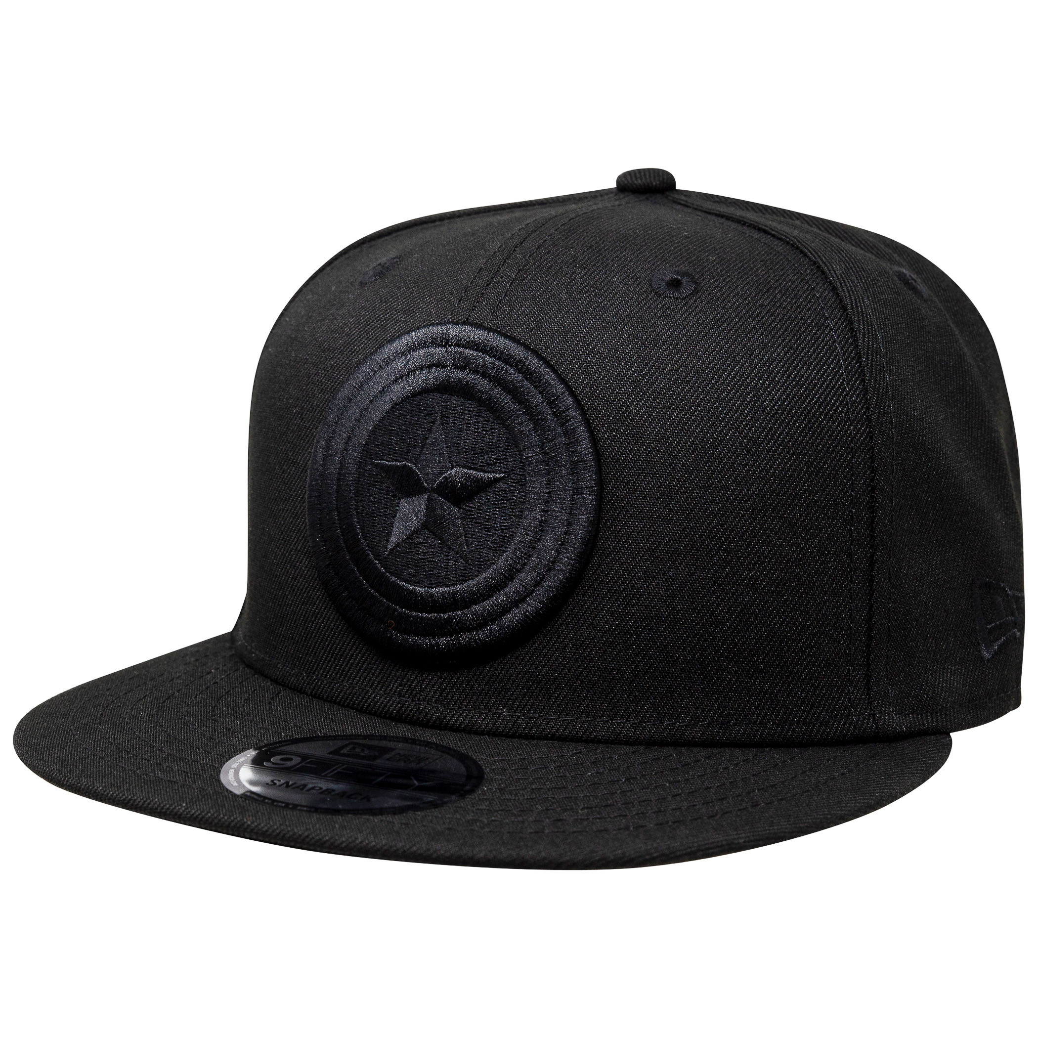 Captain America Black on Black New Era 9Fifty Adjustable Hat, Black