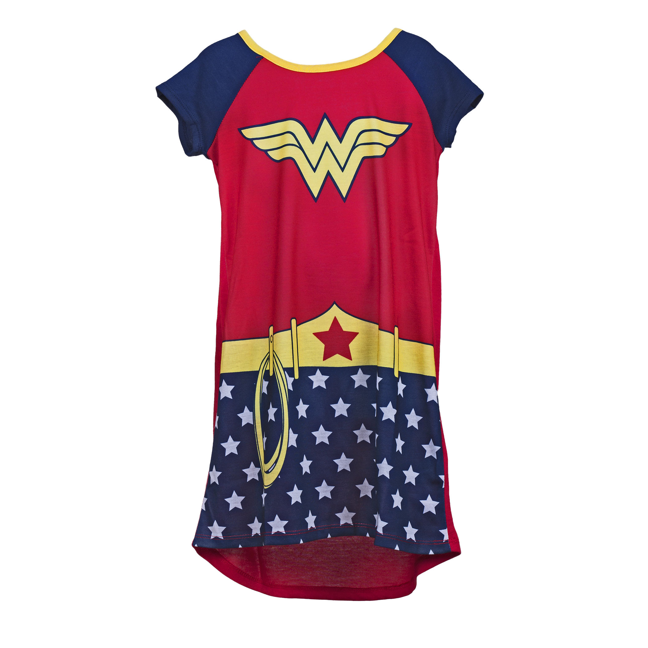 Wonder Woman Costume Girls Youth Nightgown with Cape, Red