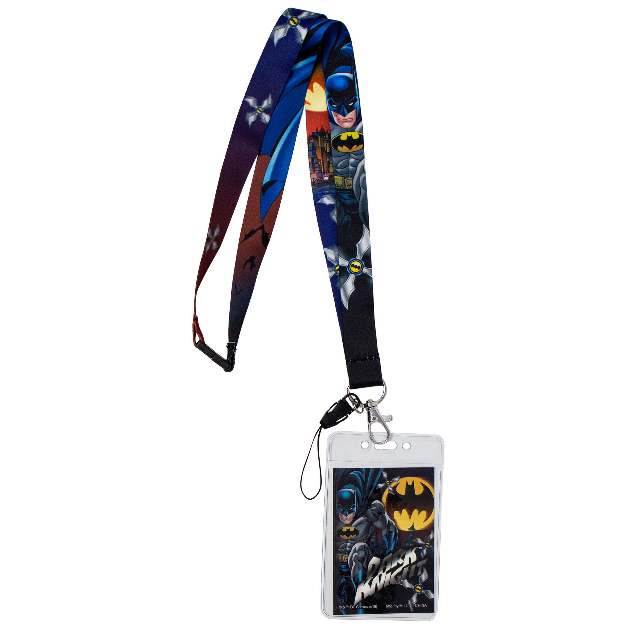 Batman Cartoon Lanyard with Card Holder, Multi-Color