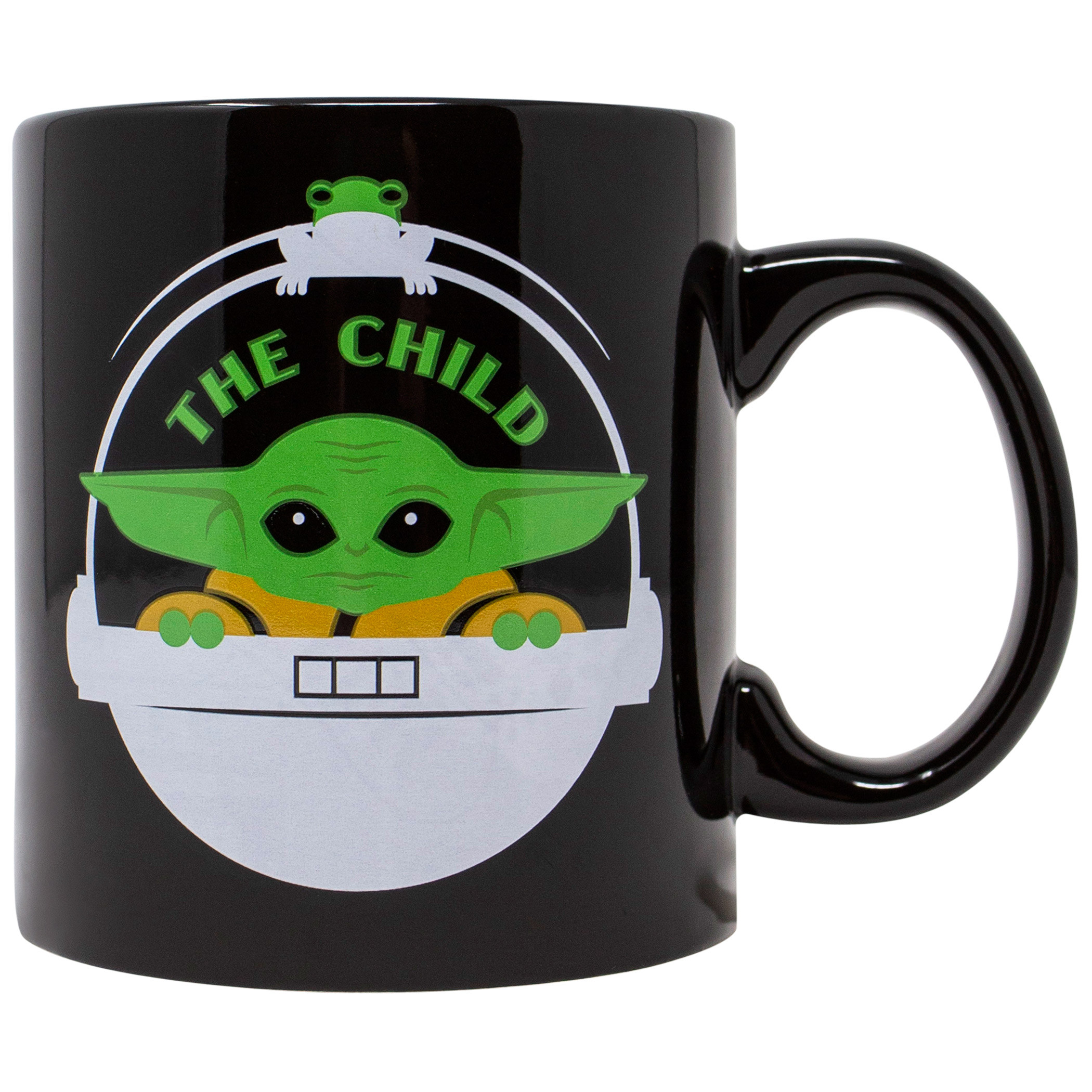 Star Wars The Mandalorian The Child and Frog 20 Ounce Ceramic Mug, Black