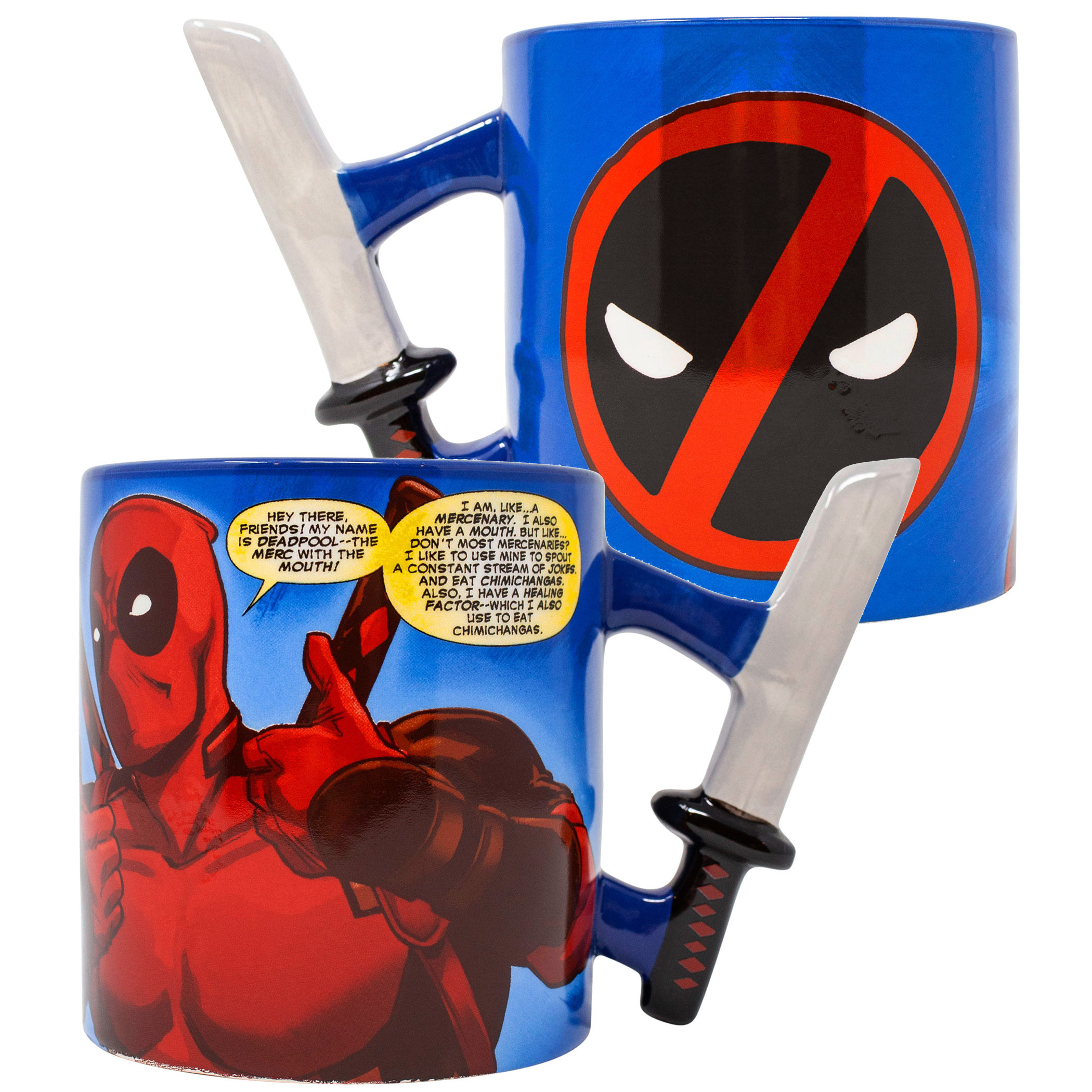 Deadpool Katana Handle 20 Ounce Mug, Blue