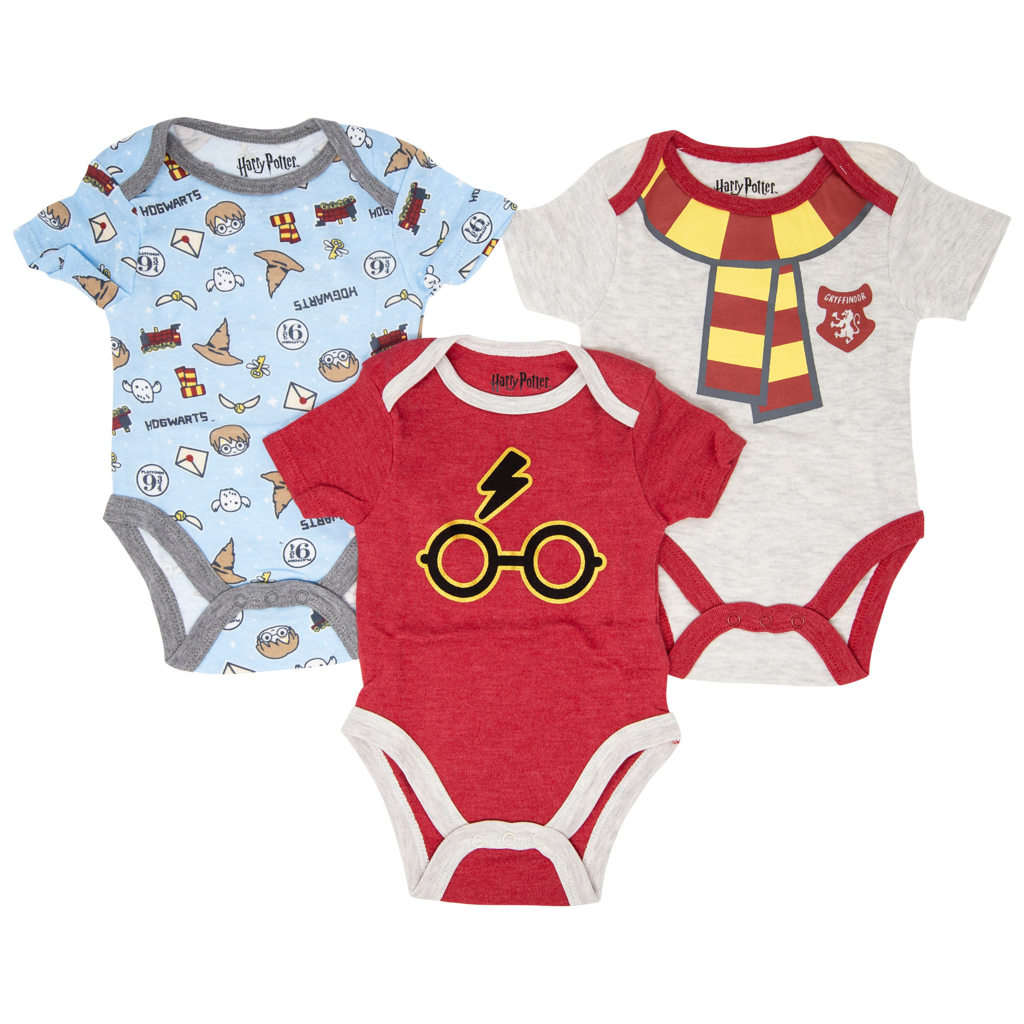 Harry Potter 3-Pack Infant Bodysuit Set, Multi-Color