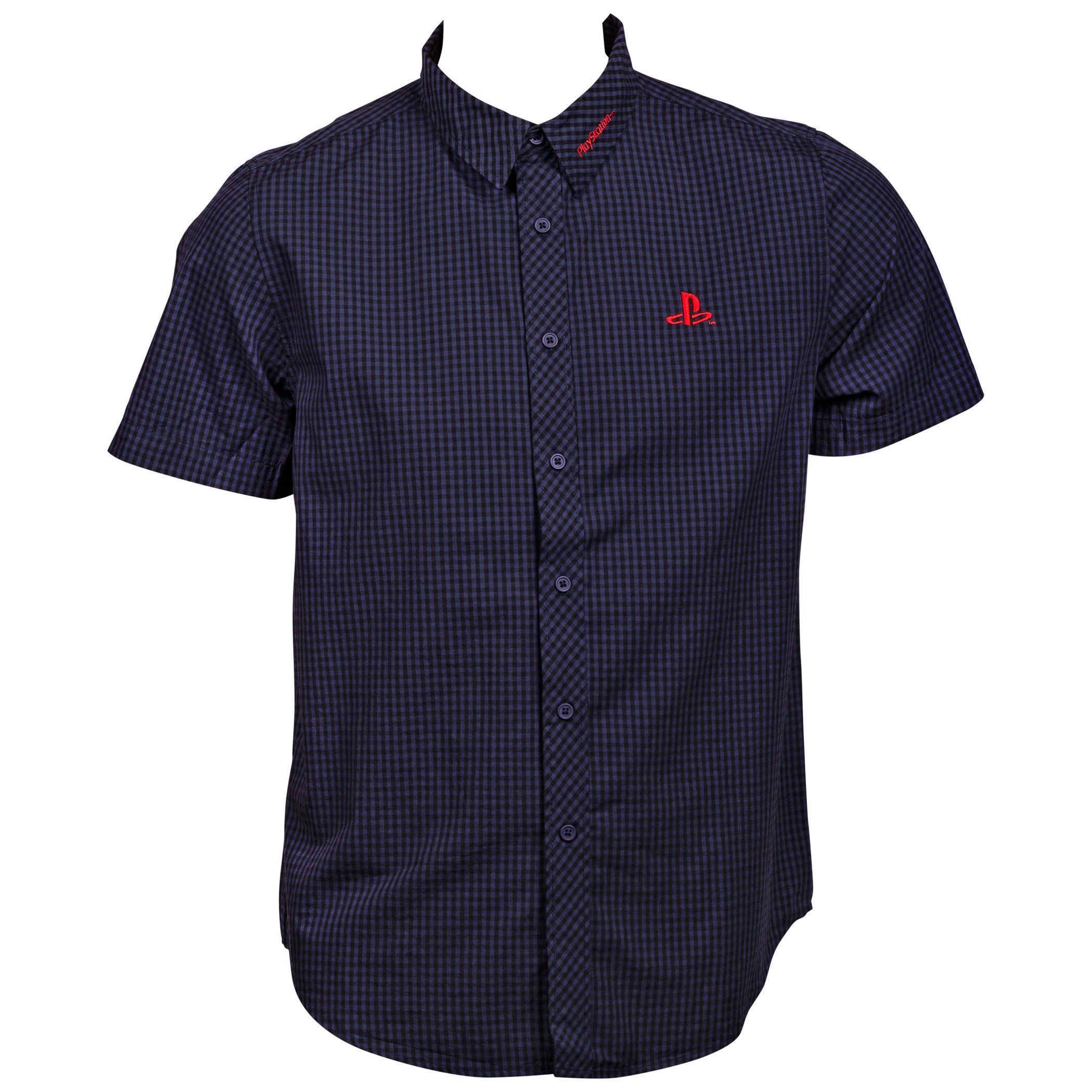 PlayStation Logo Button Up Shirt, Blue