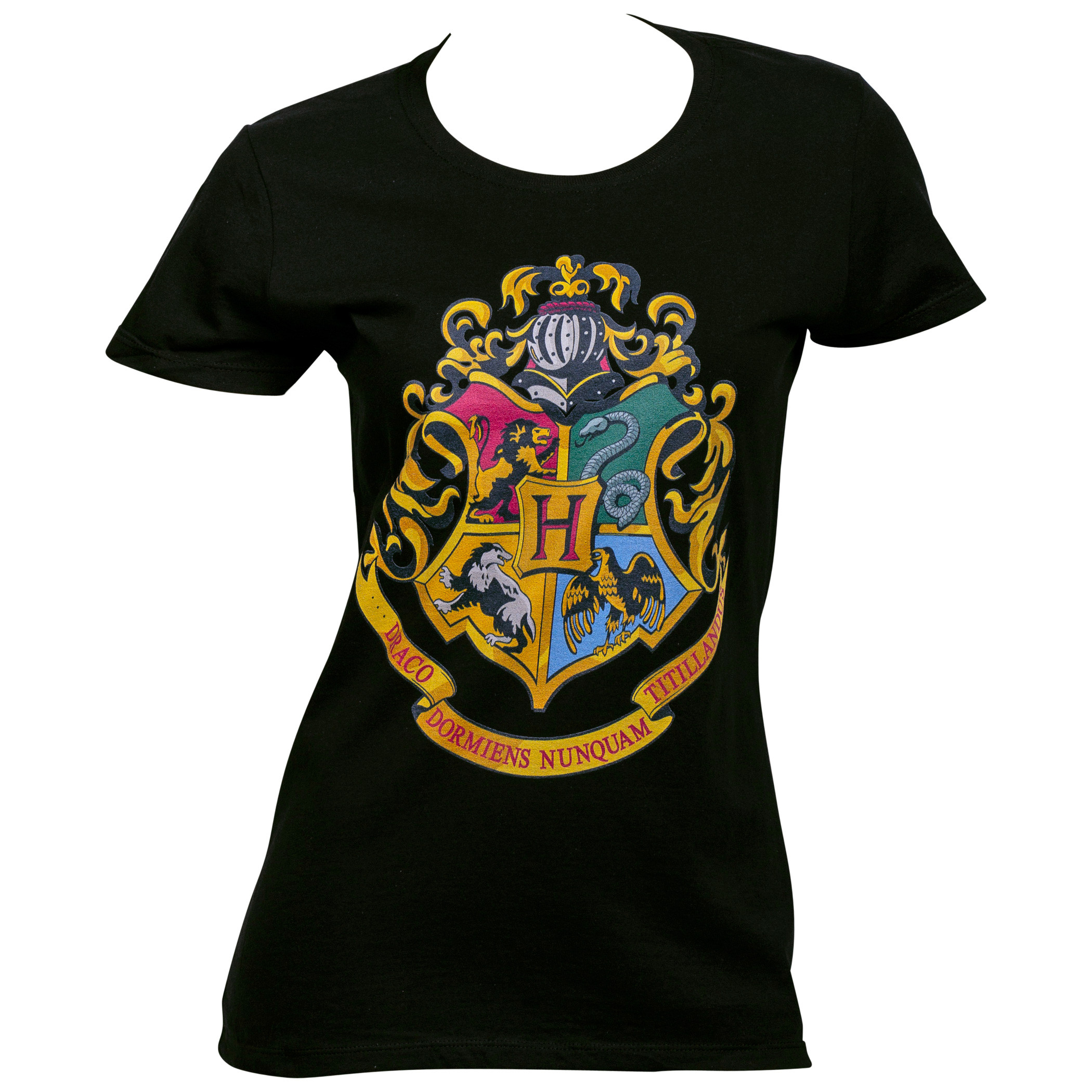 Harry Potter Hogwarts Crest Juniors T-Shirt, Black