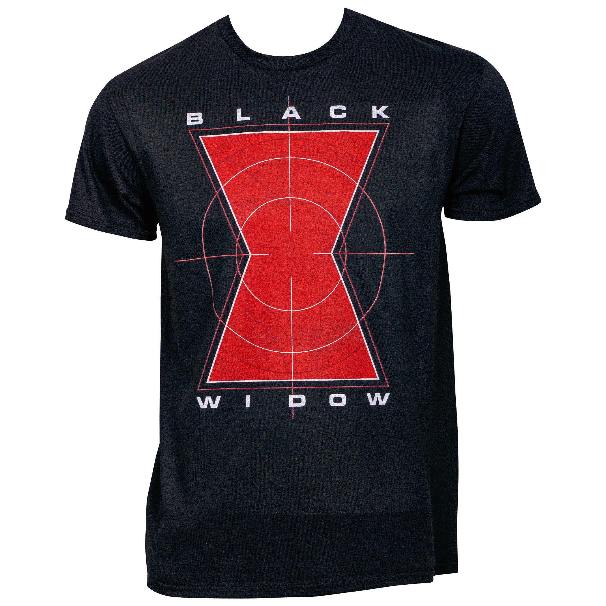 The Black Widow Symbol in Crosshairs T-Shirt, Black
