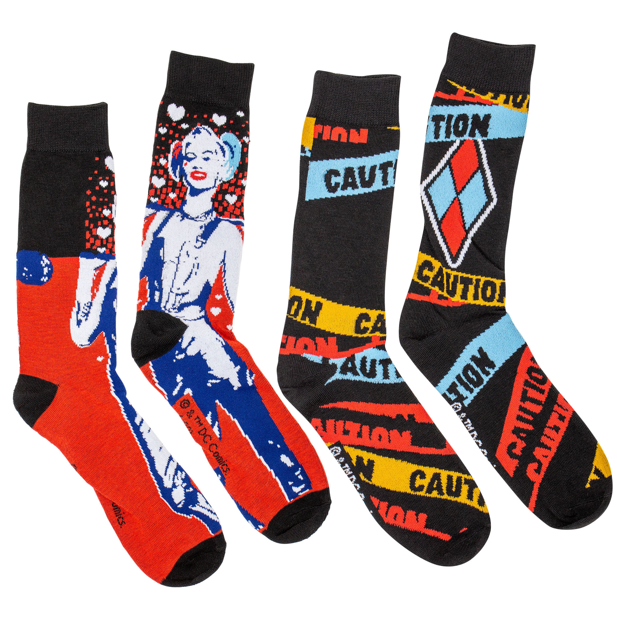 Harley Quinn Birds of Prey 2-Pack Crew Socks, Black