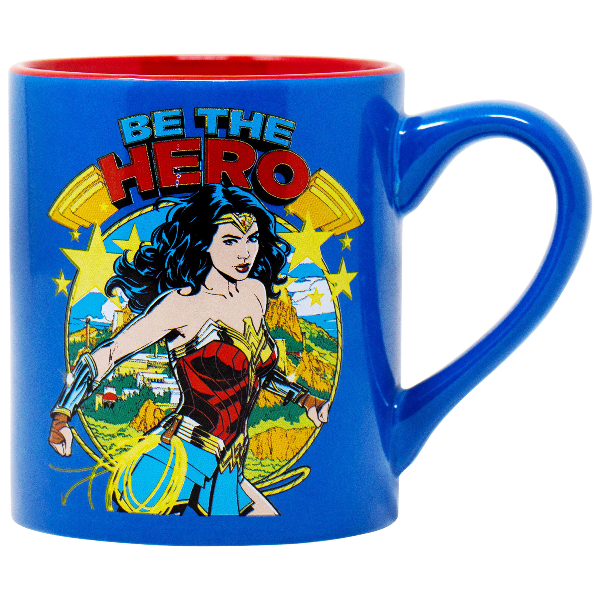 Wonder Woman Be The Hero 14 Ounce Ceramic Mug, Blue