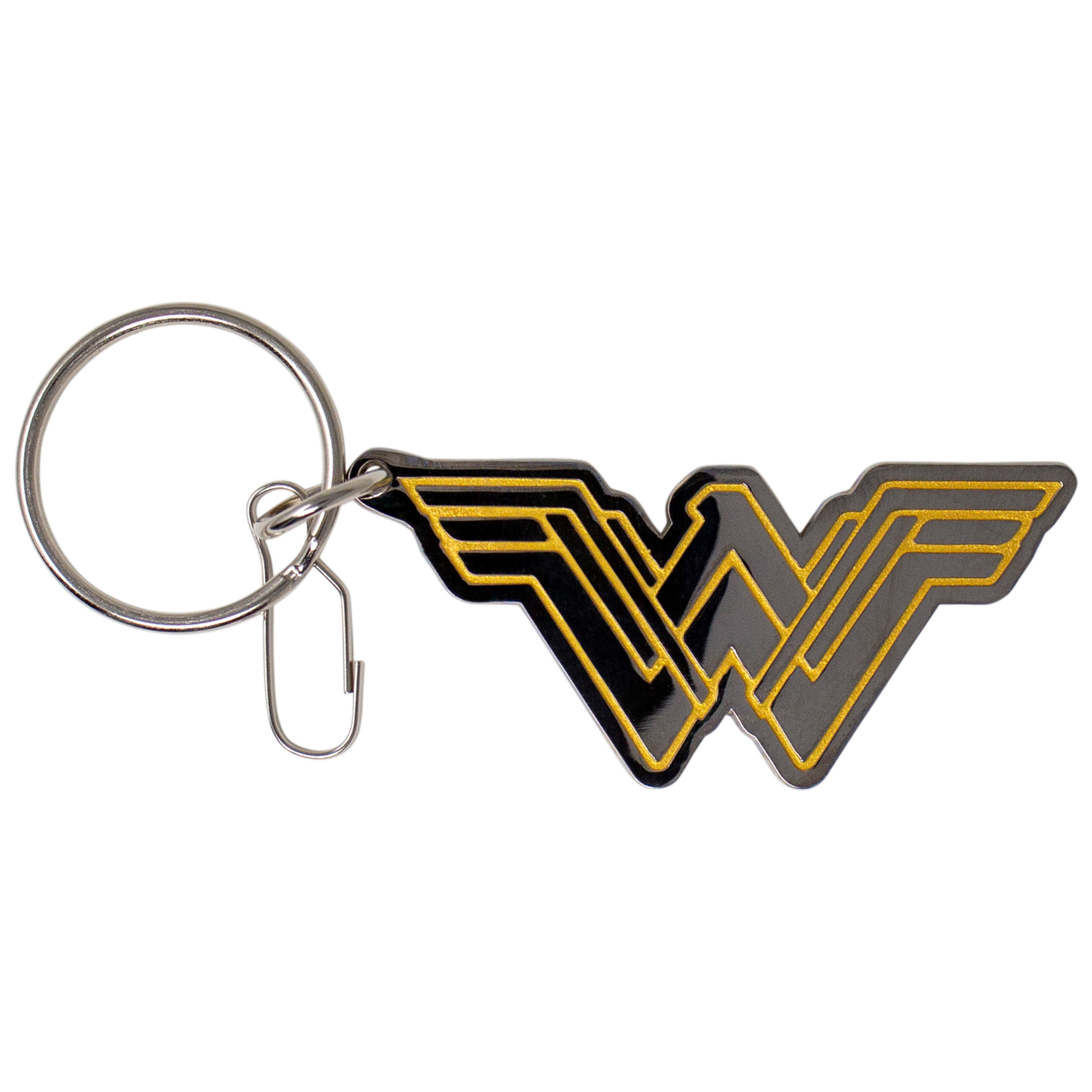 Wonder Woman Silver and Gold Symbol Keychain, Silver