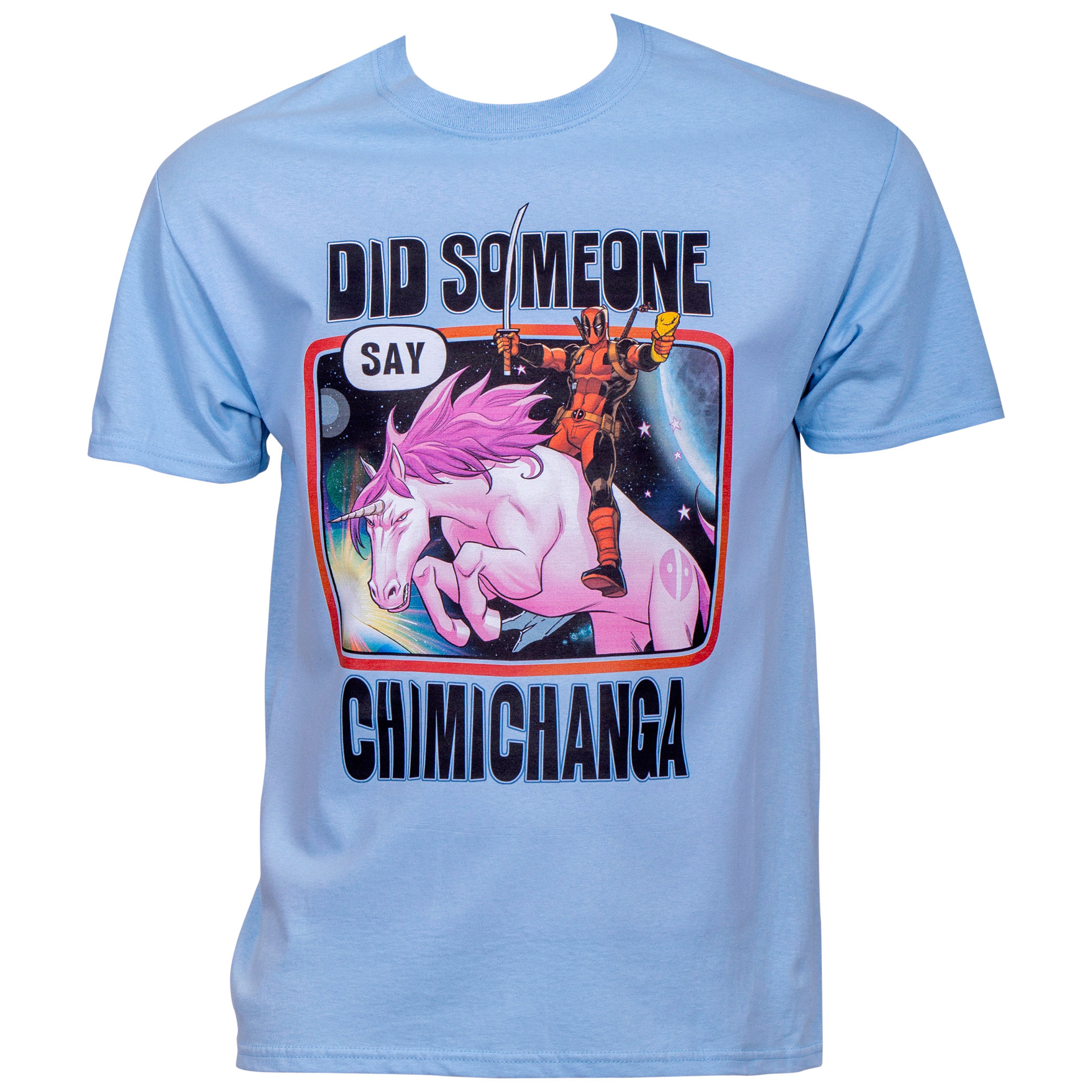 Deadpool Did Some Say Chimichanga T-Shirt, Blue