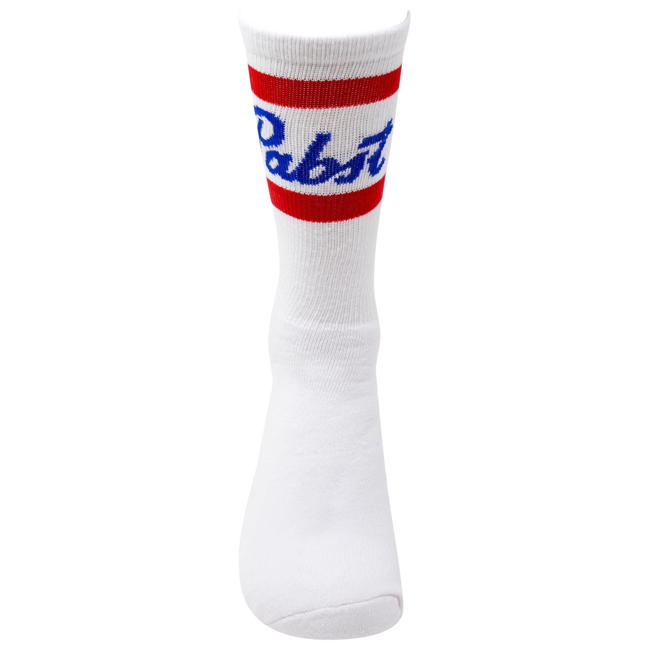 Pabst Blue Ribbon Beer Mid Calf White Socks