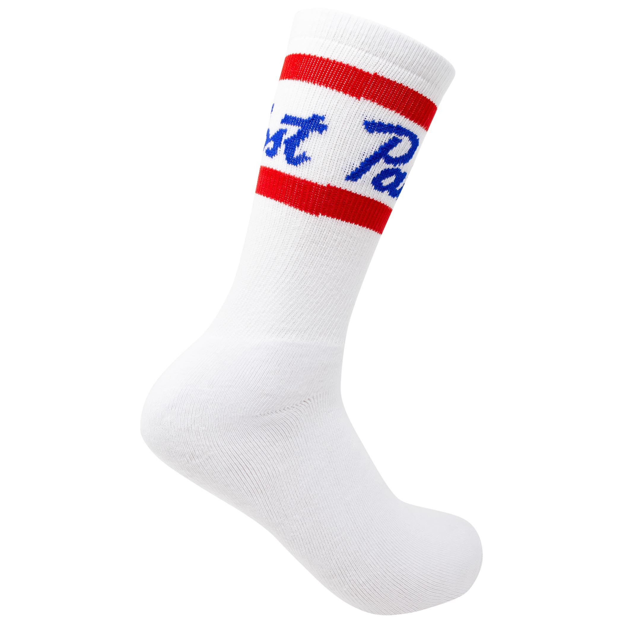 Pabst Blue Ribbon Beer Mid Calf White Socks | Brew-Shirts.com