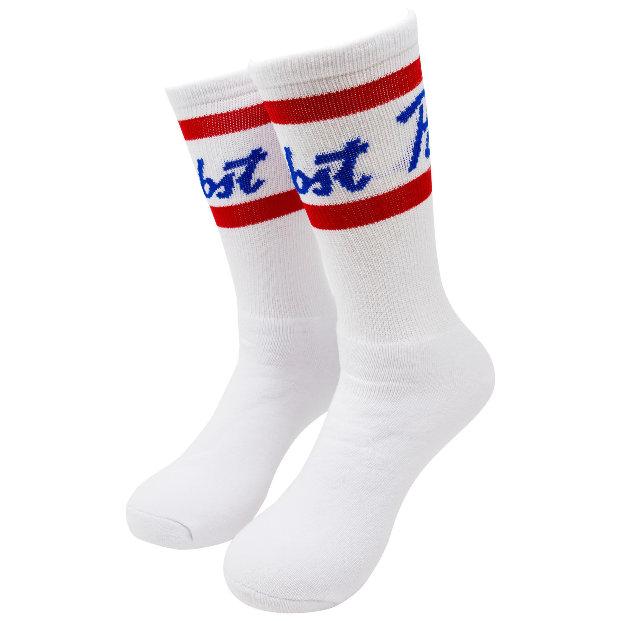 Pabst Blue Ribbon Beer Mid Calf White Socks