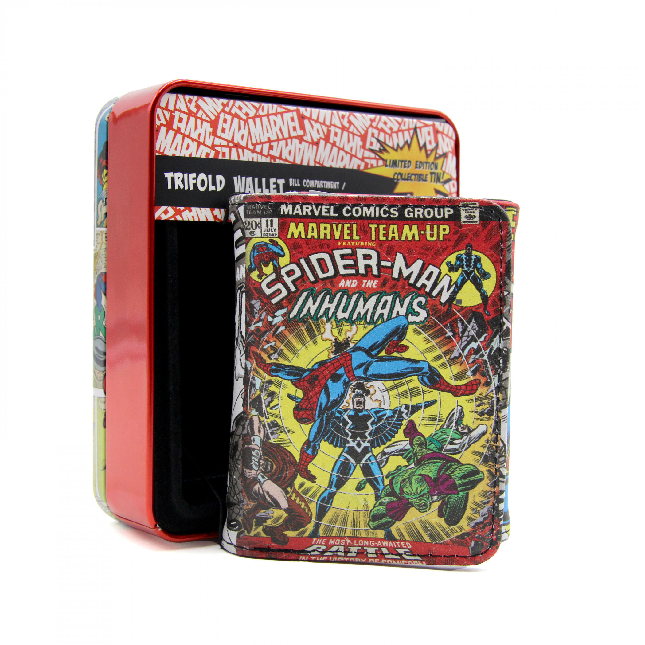 Spider-Man and The Inhumans #11 Cover Trifold Wallet in Collectors Tin, Multi-Color
