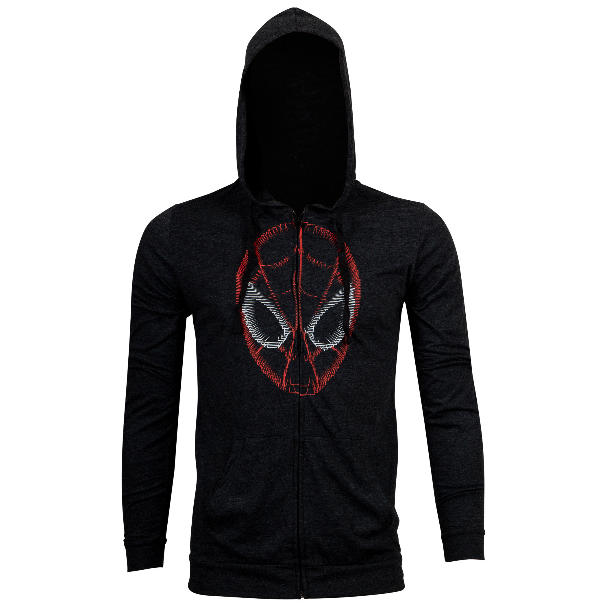 Spider-Man Face Fleece Zipper Hoodie, Black