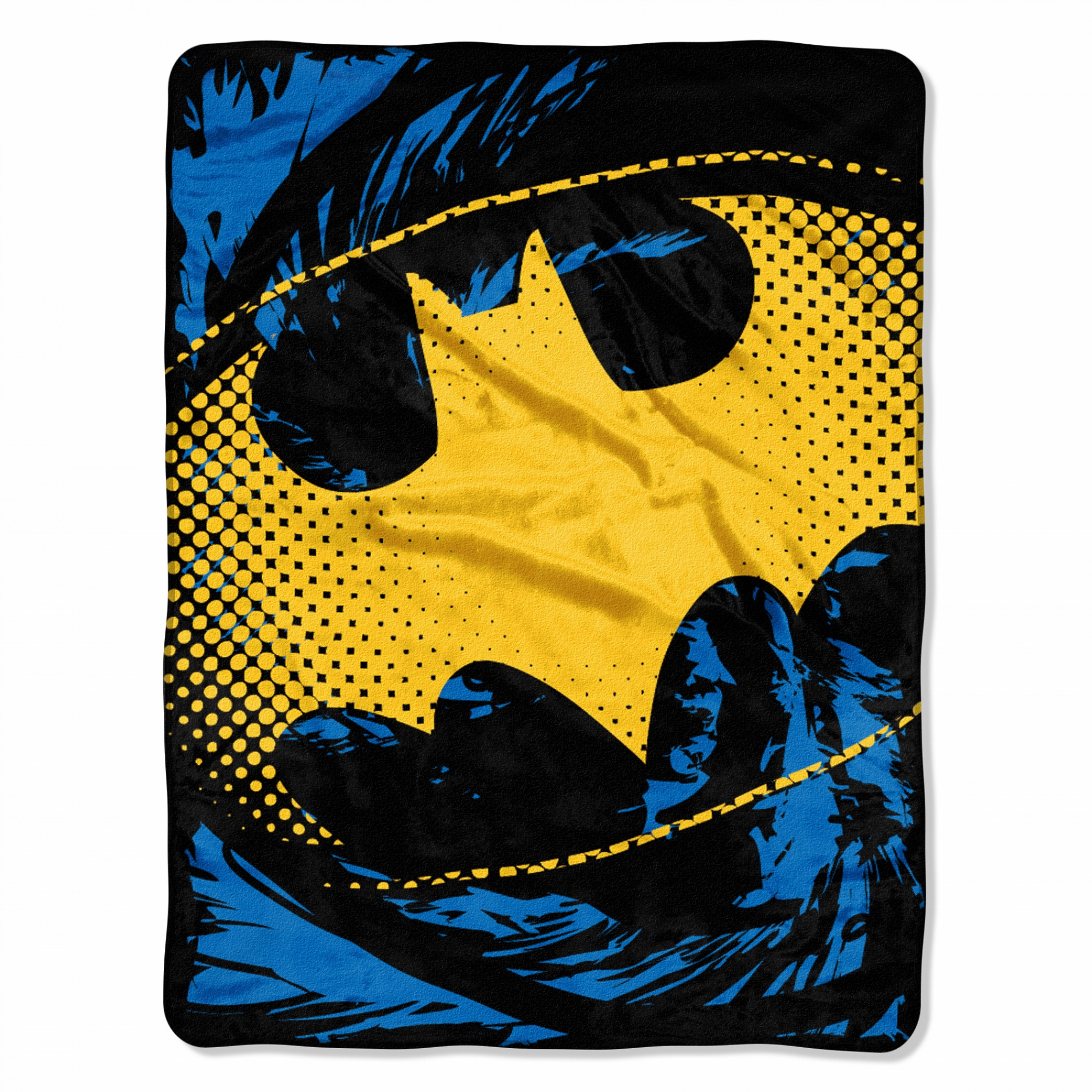 Batman Yellow Symbol Throw Blanket, Black