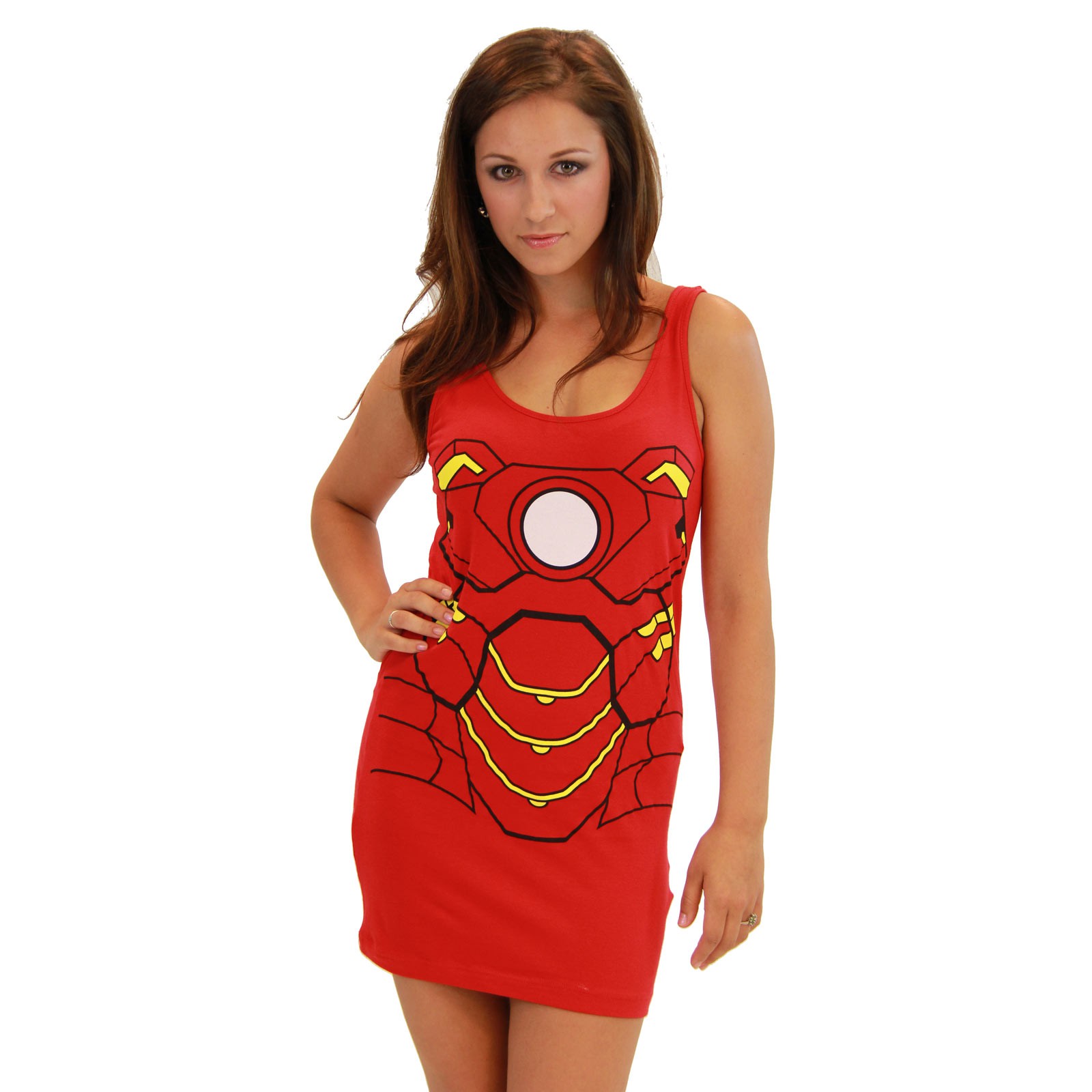Women's Iron Man Cotton/Spandex Tank Dress, Red