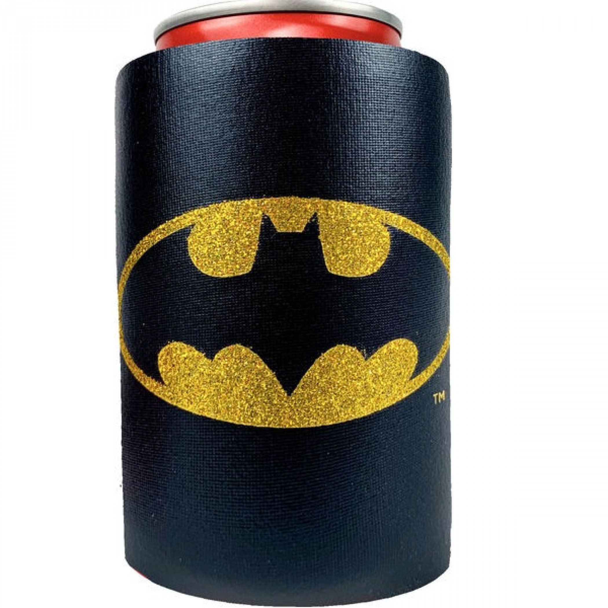 Batman Logo Metallic Finish Can Cooler, Black