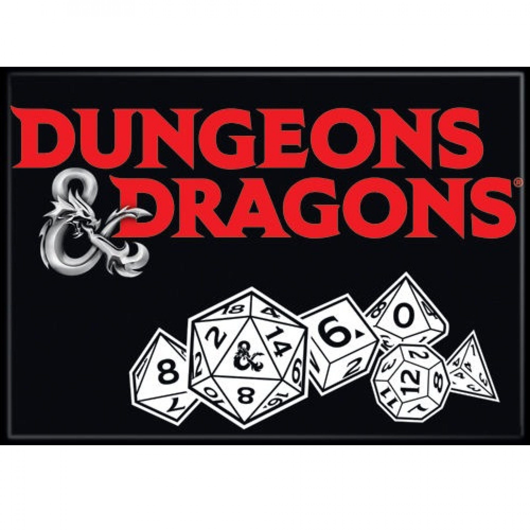 Dungeons & Dragons Dice Magnet, Black