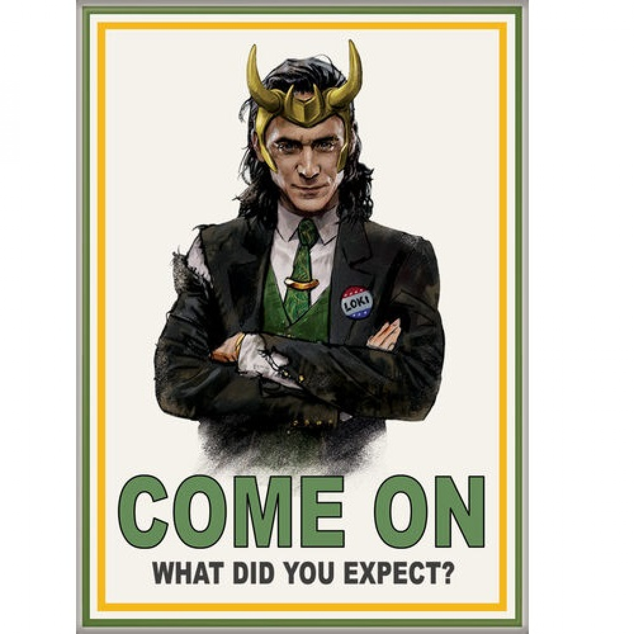 Marvel Studios Loki Series Come On What Did You Expect Magnet, Multi-Color