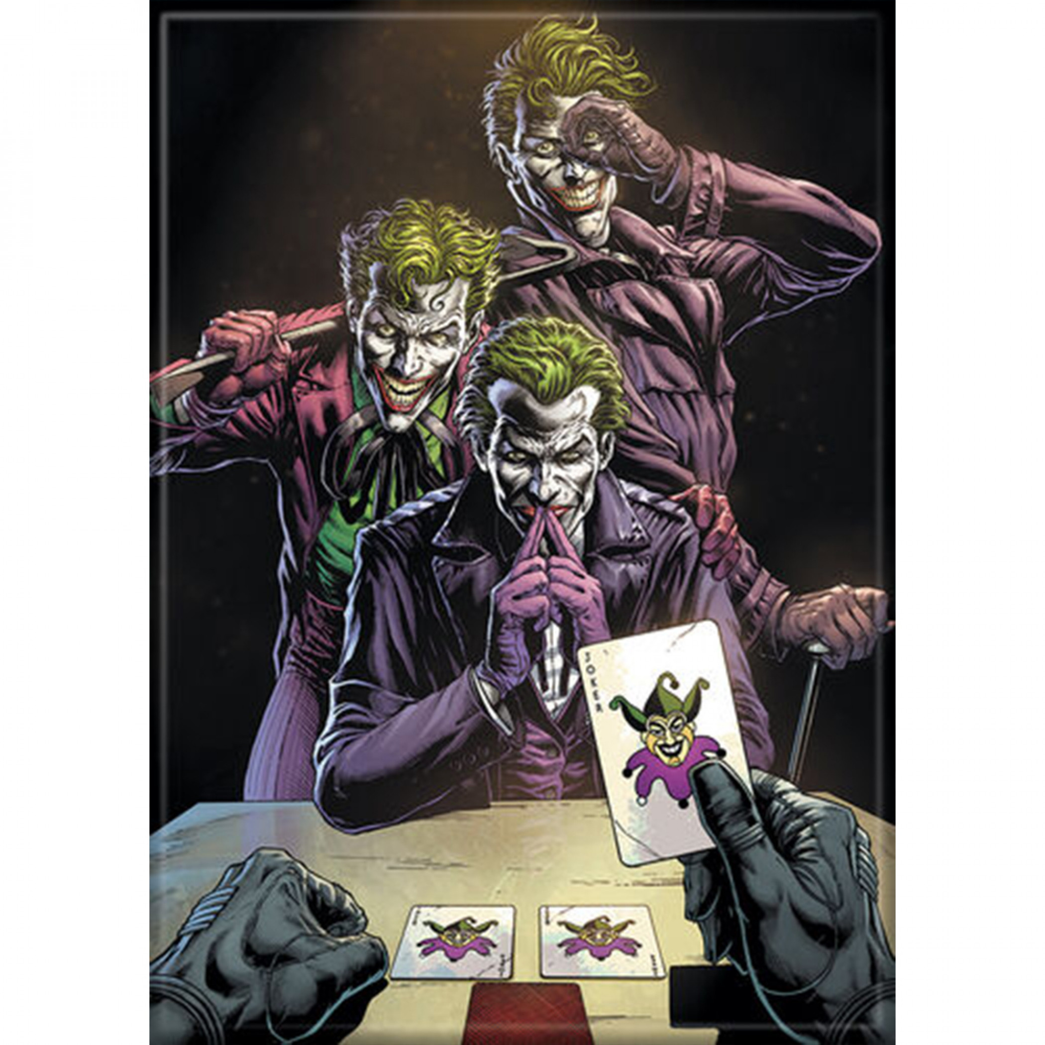 DC Comics Three of A Kind Jokers Killing Joke Style Magnet, Multi-Color