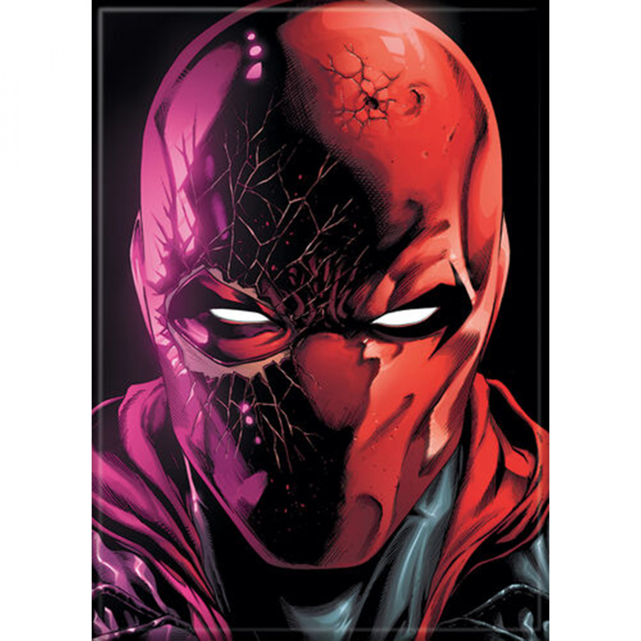 DC Comics Red Hood Cracked Mask Magnet, Red