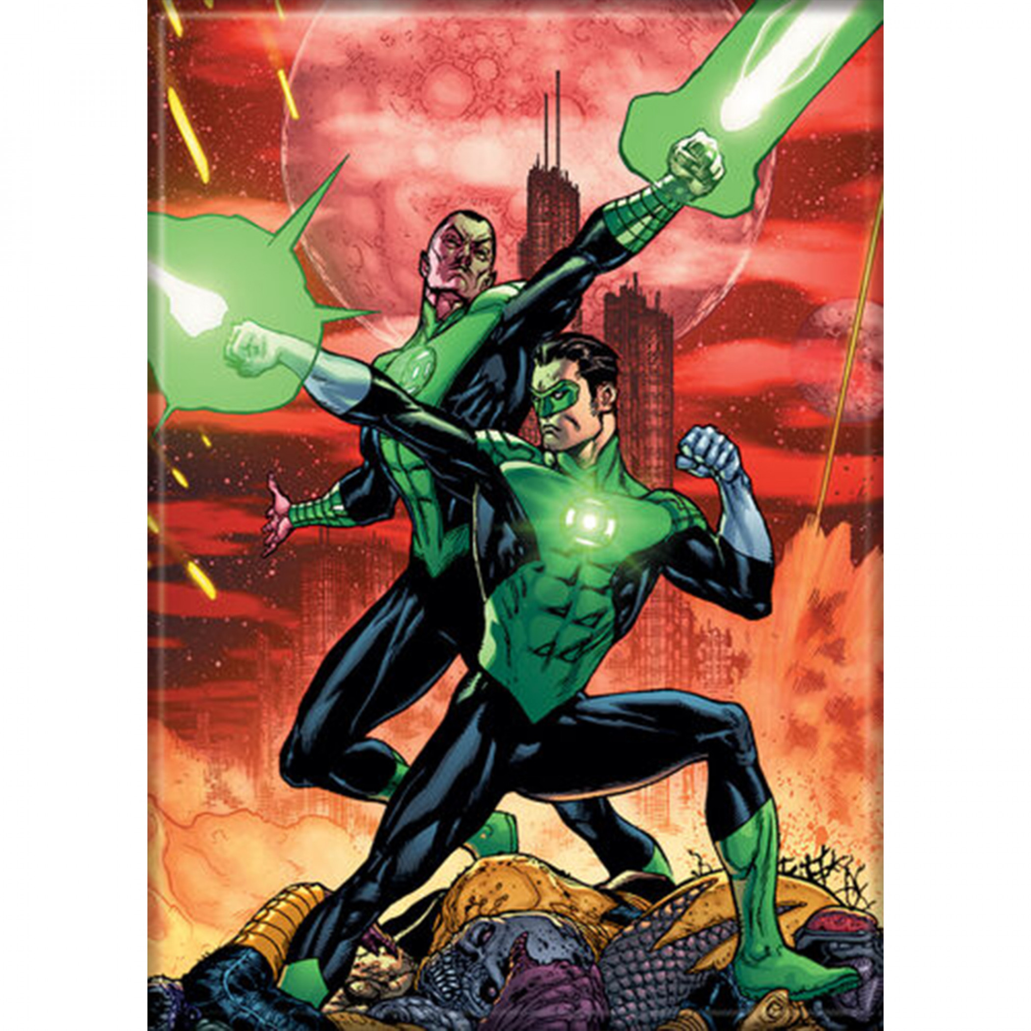 DC Comics The Two Lanterns John Stewart & Hal Jordan Magnet, Green