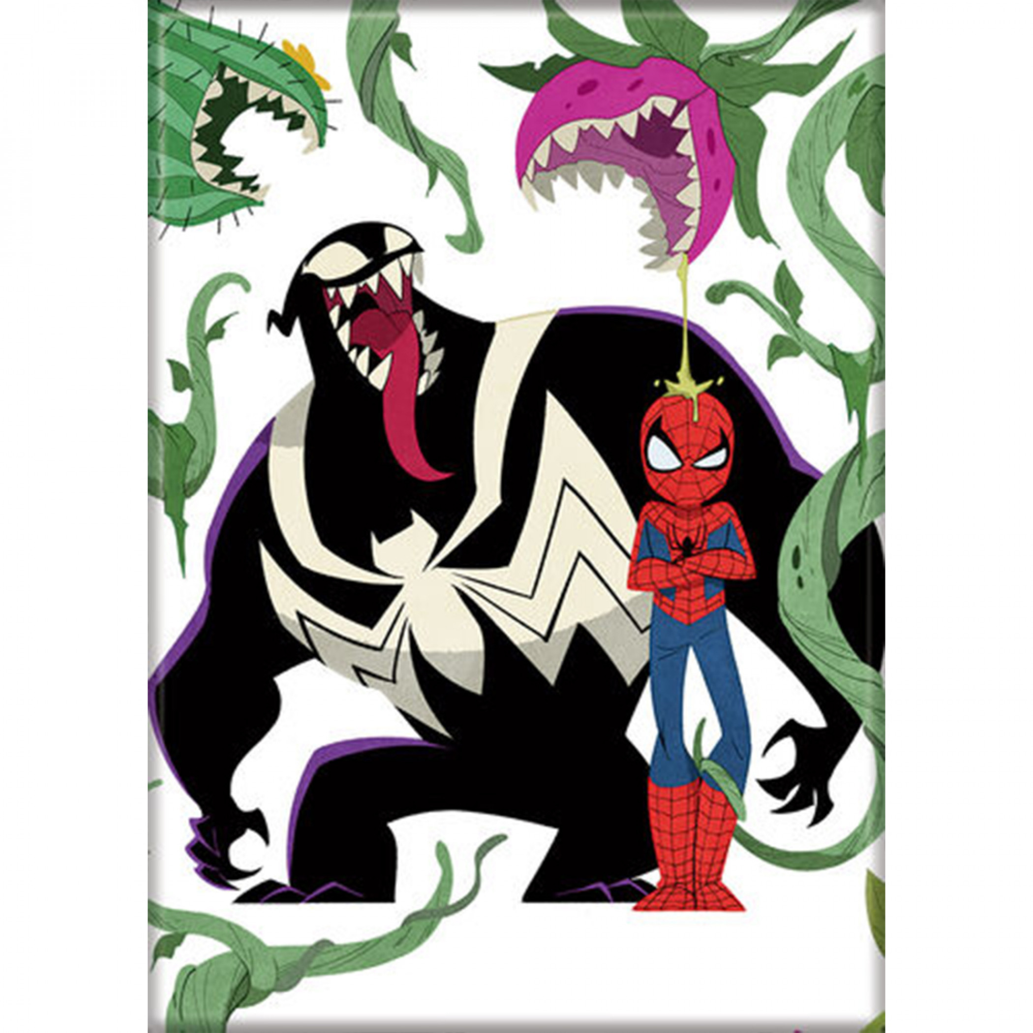 Marvel Comics Spider-Man & Venom Kawaii Double Trouble Magnet, Multi-Color