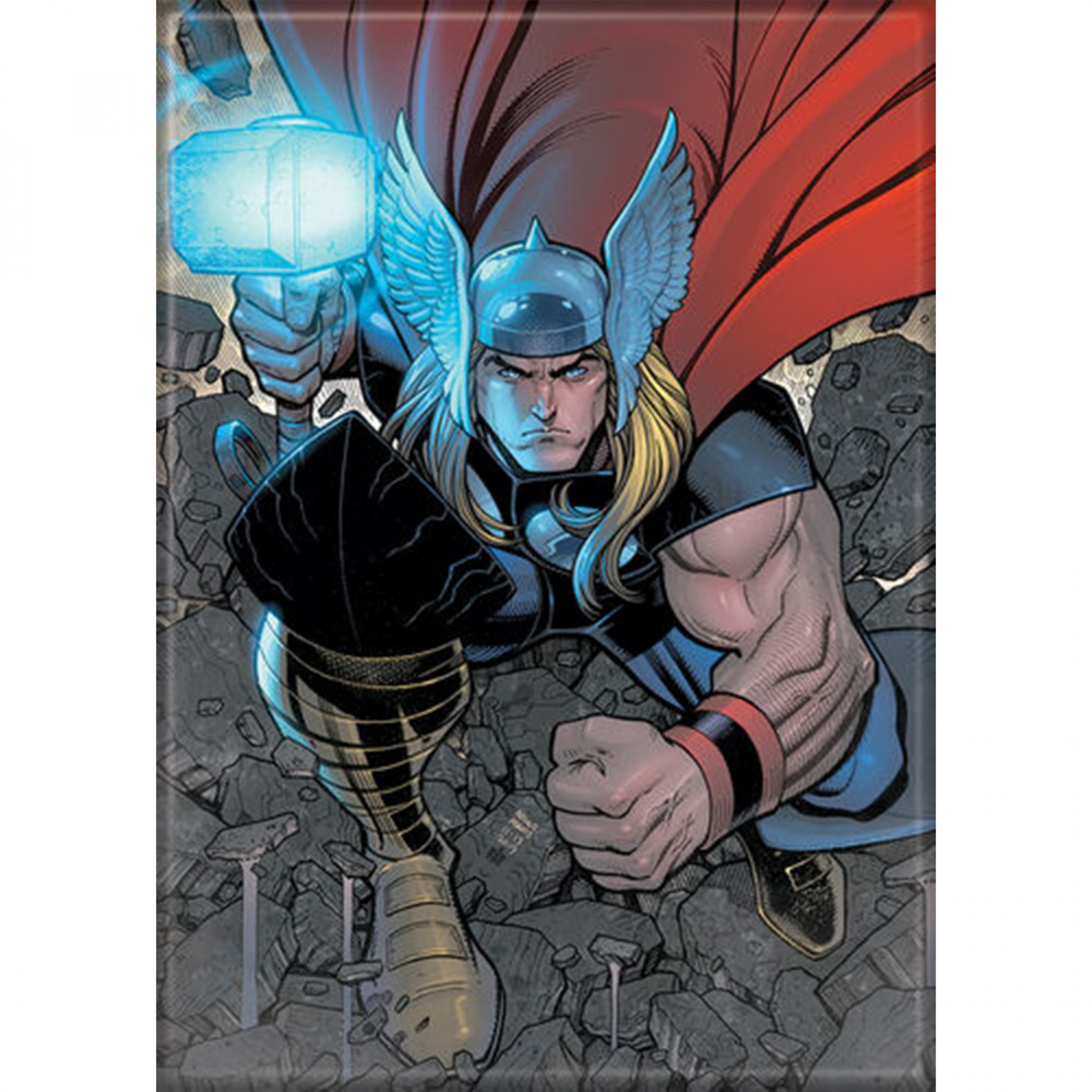 Marvel Comics Thor Character Breaking Flight Magnet, Orange
