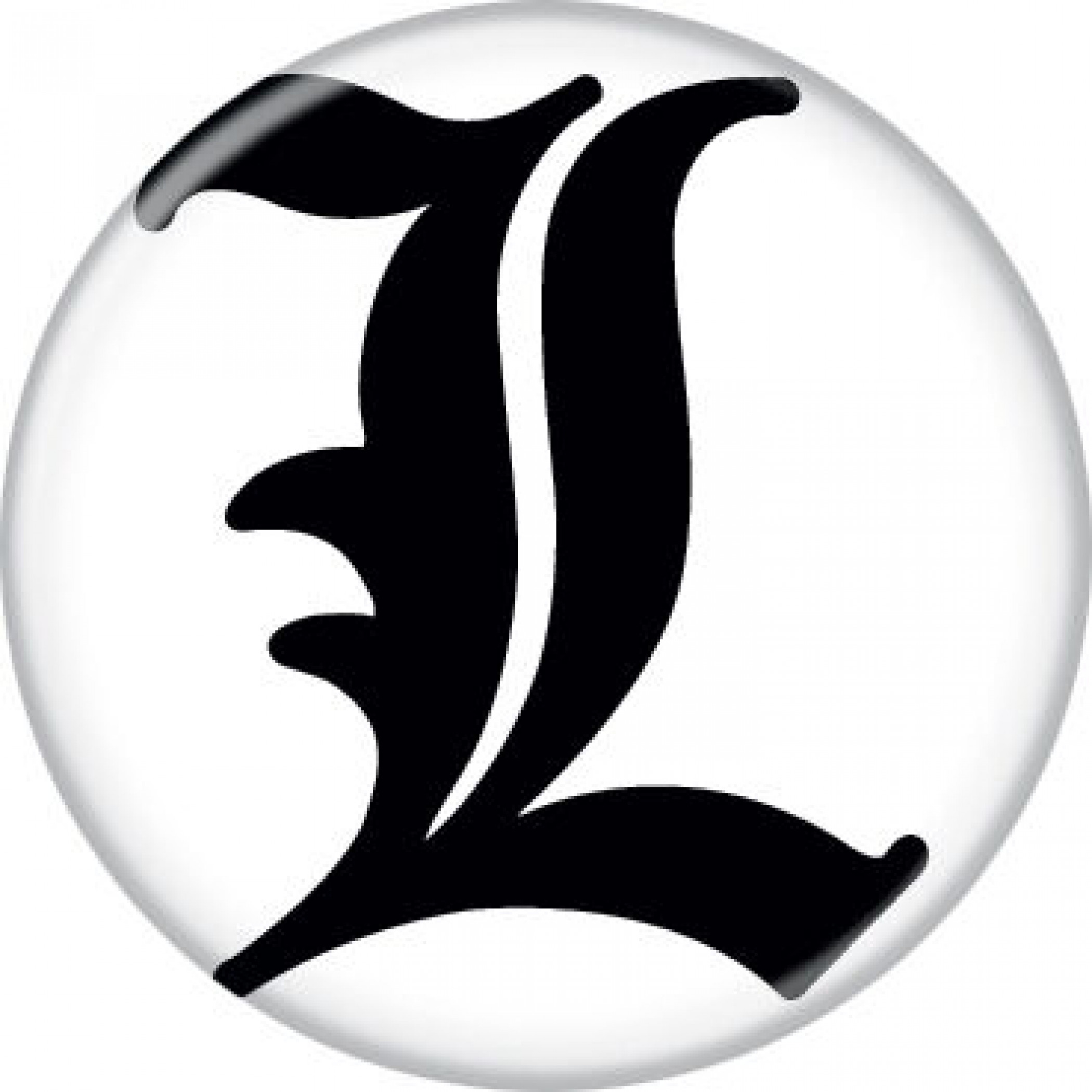 Death Note L's Symbol Button, White