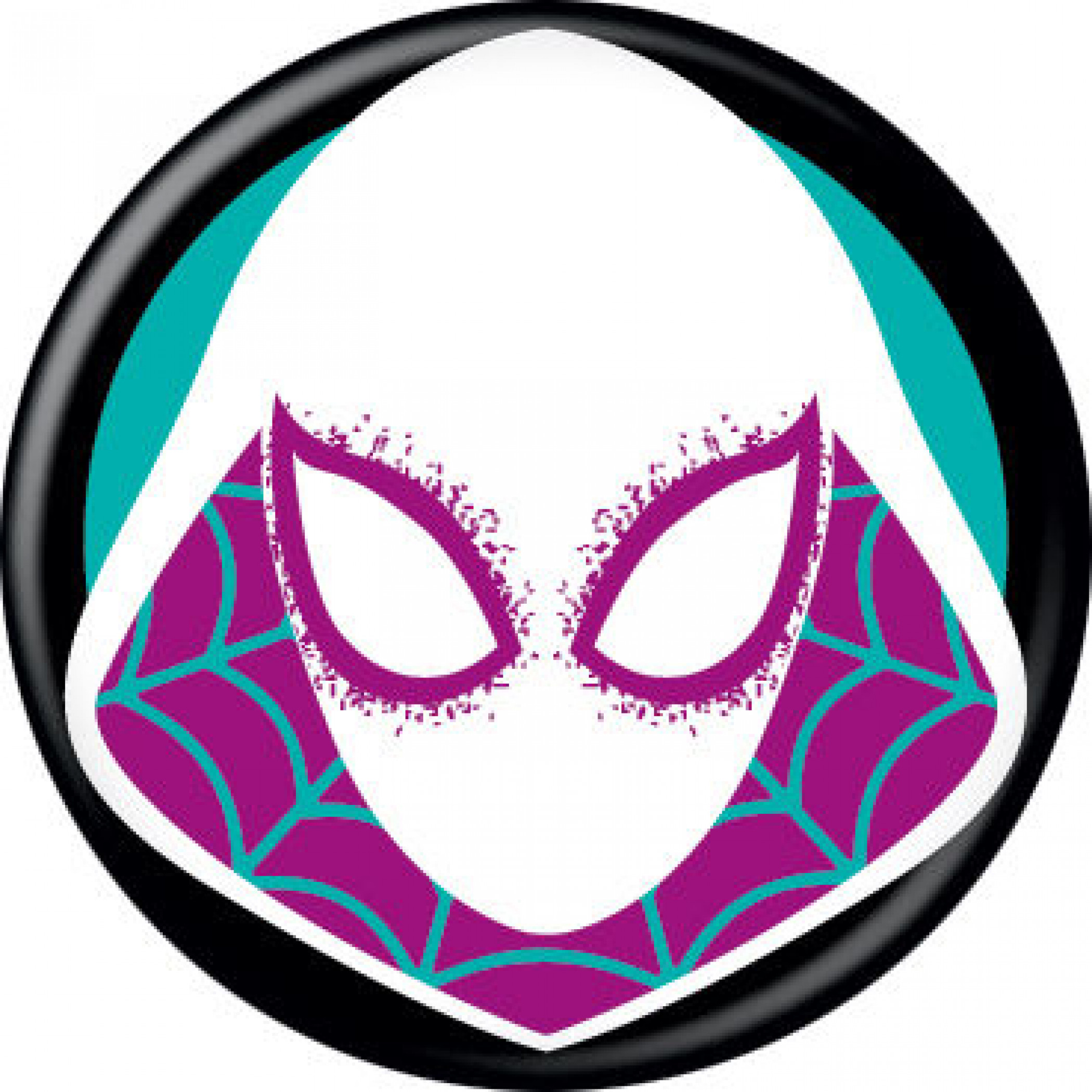 Spider-Gwen Costume Mask Button, Multi-Color