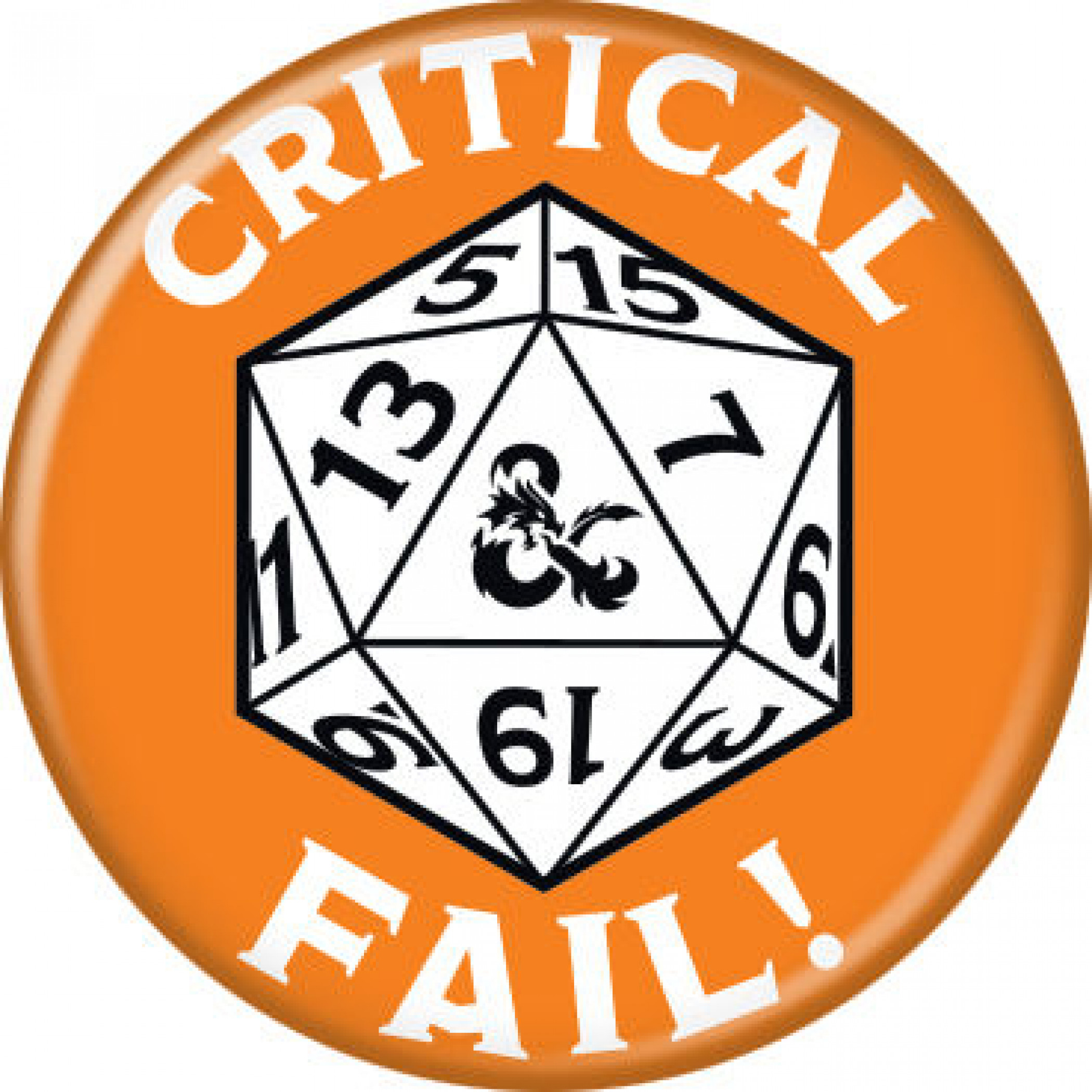 Dungeons & Dragons Critical Fail Button, Orange