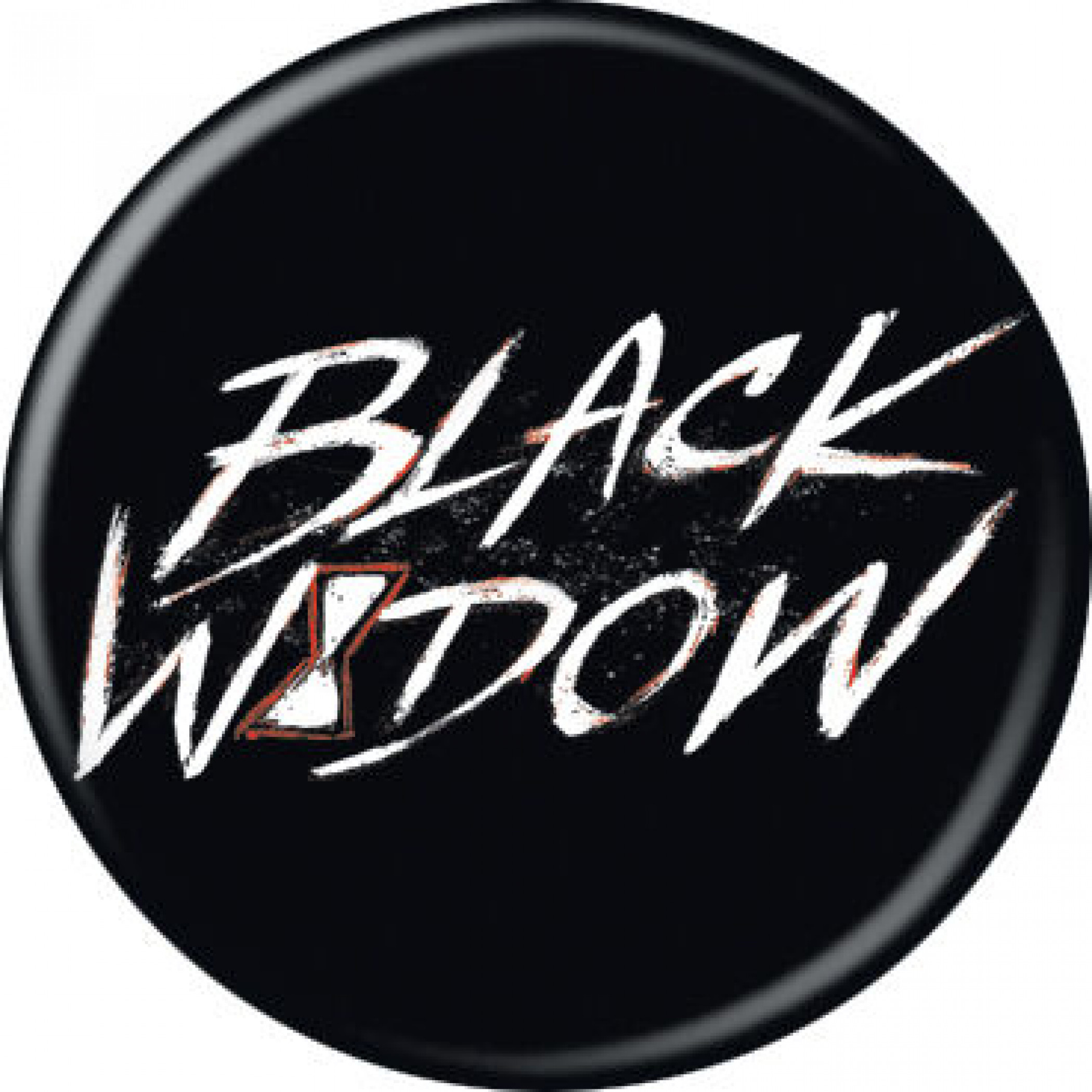 Black Widow Movie Text Symbol Button, Black