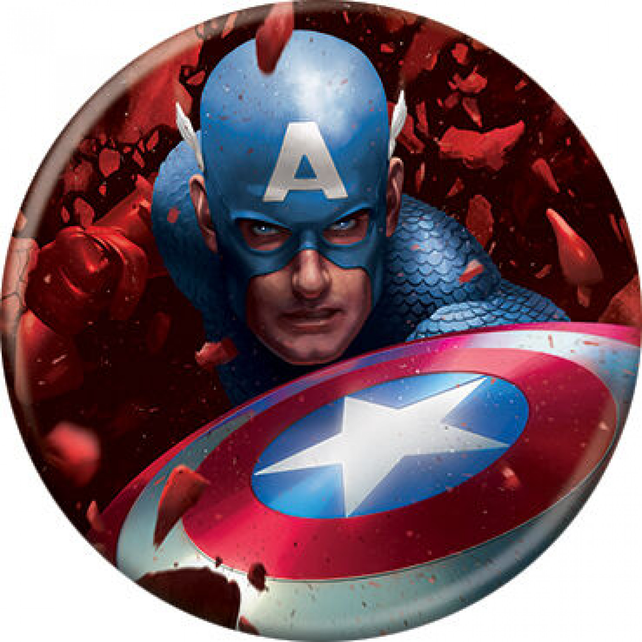 Marvel Comics Avengers Captain America Through the Red Skull Button, Blue