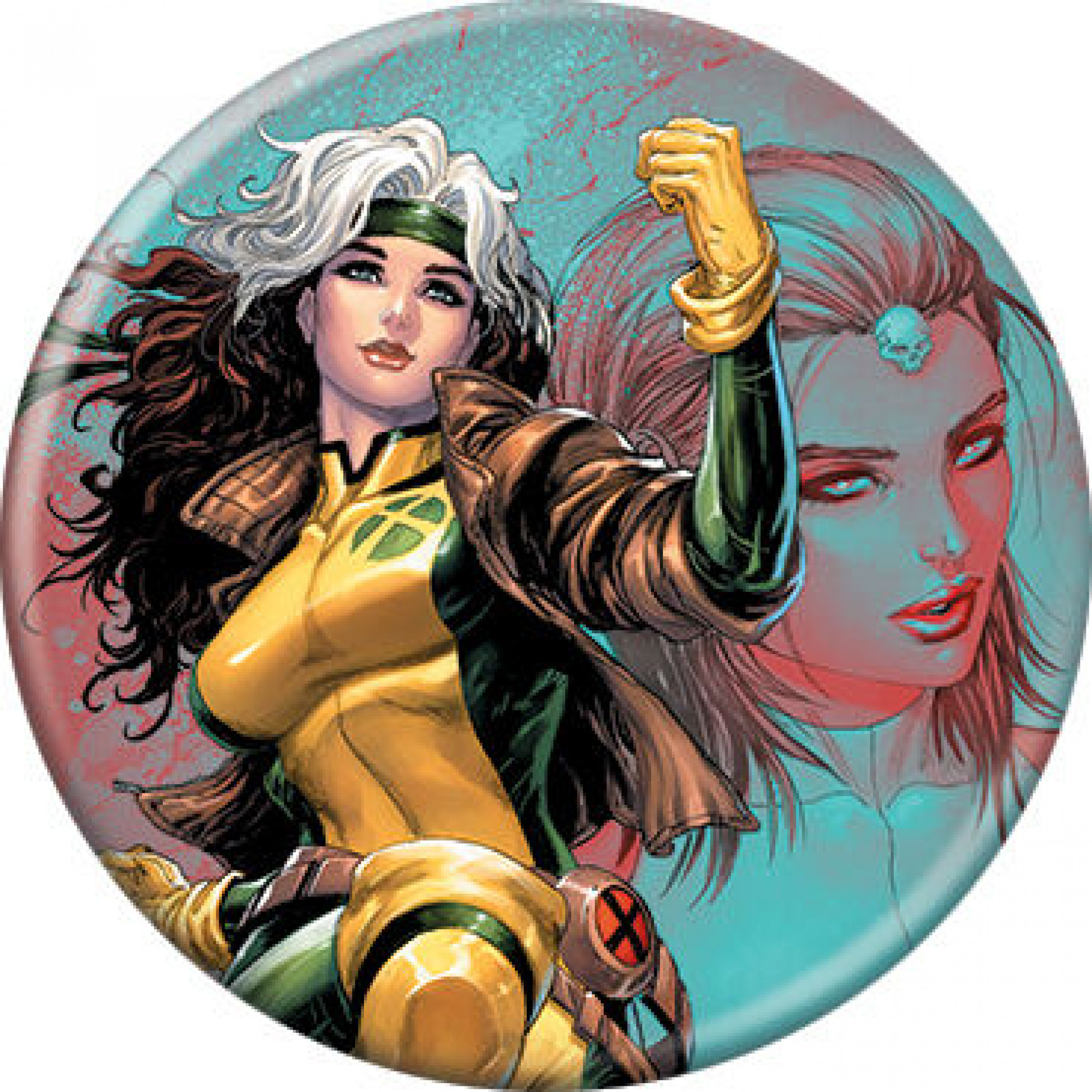 Marvel Comics X-Men Rogue Character Portrait Button, Multi-Color