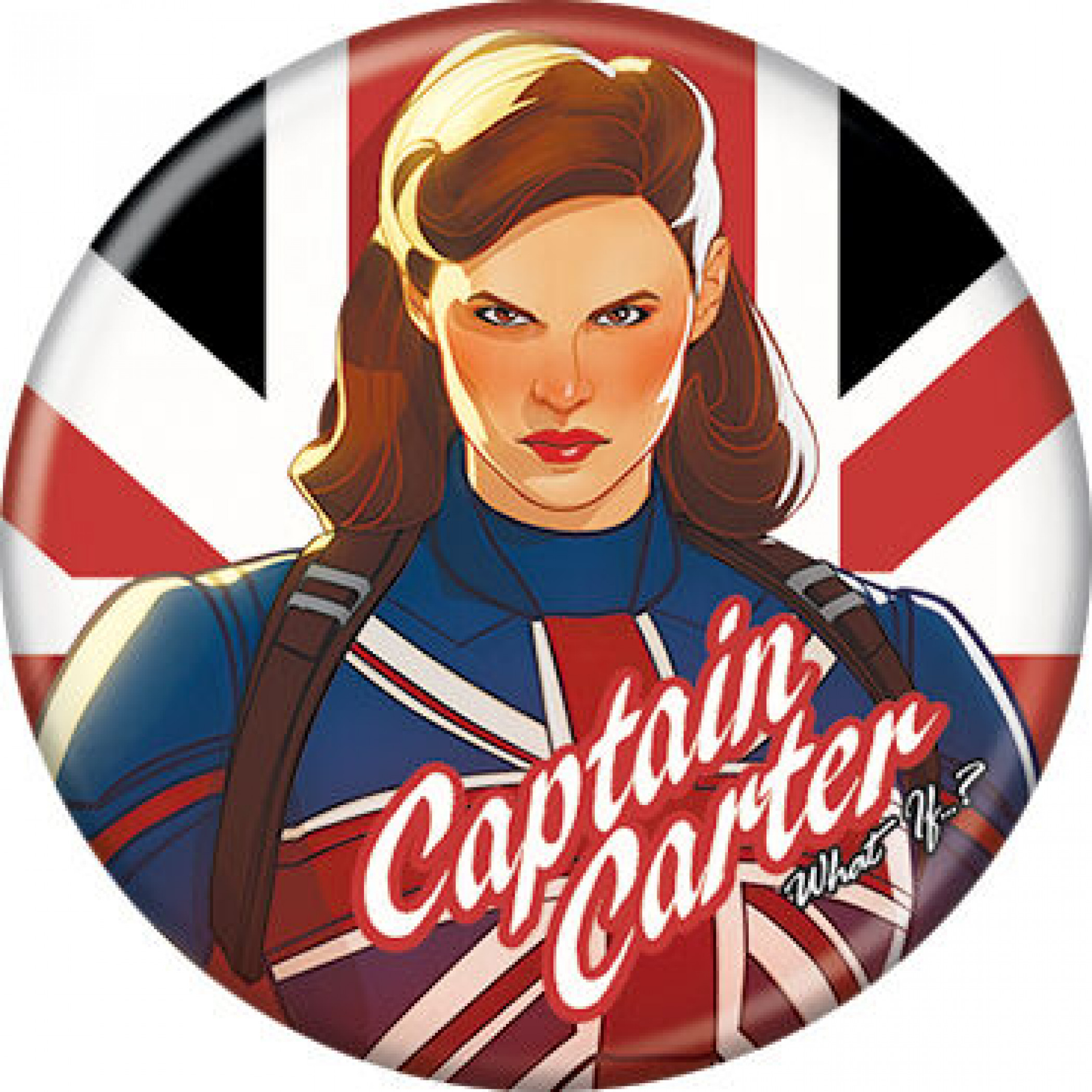 Marvel Studios What If... Series Captain Carter & Text Logo Button, White