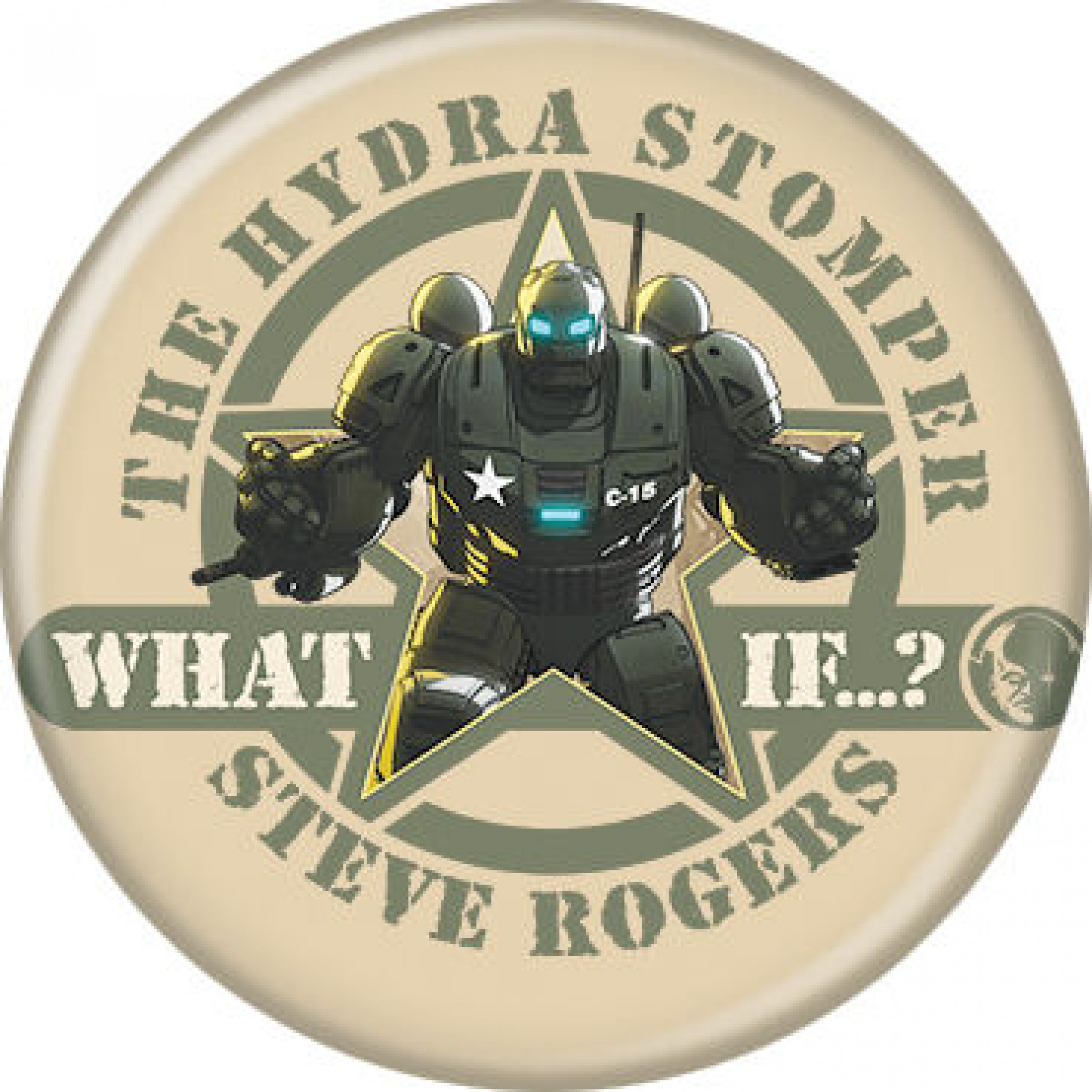 Marvel Studios What If... Series Hydra Stomper Steve Rogers Button, Brown