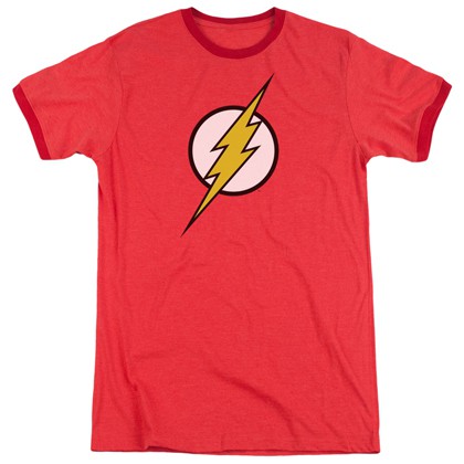 The Flash Classic Logo Ringer Tshirt, Red