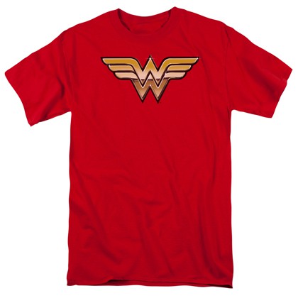 Wonder Woman 3D Logo Men's Tshirt, Red