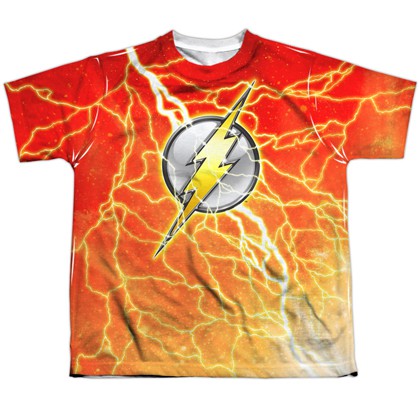 The Flash Lightning Logo Youth Tshirt, Red