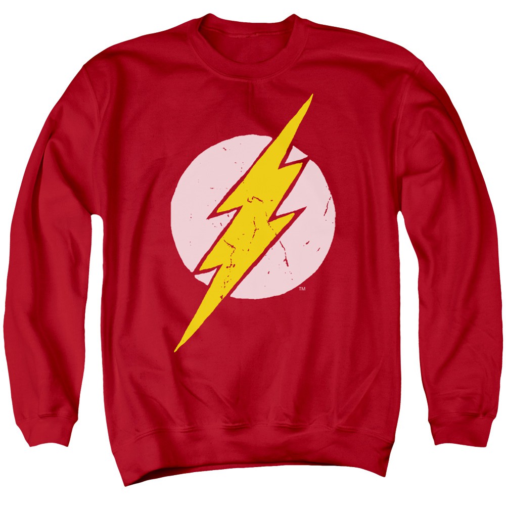 The Flash Distressed Logo Crewneck Sweatshirt, Red
