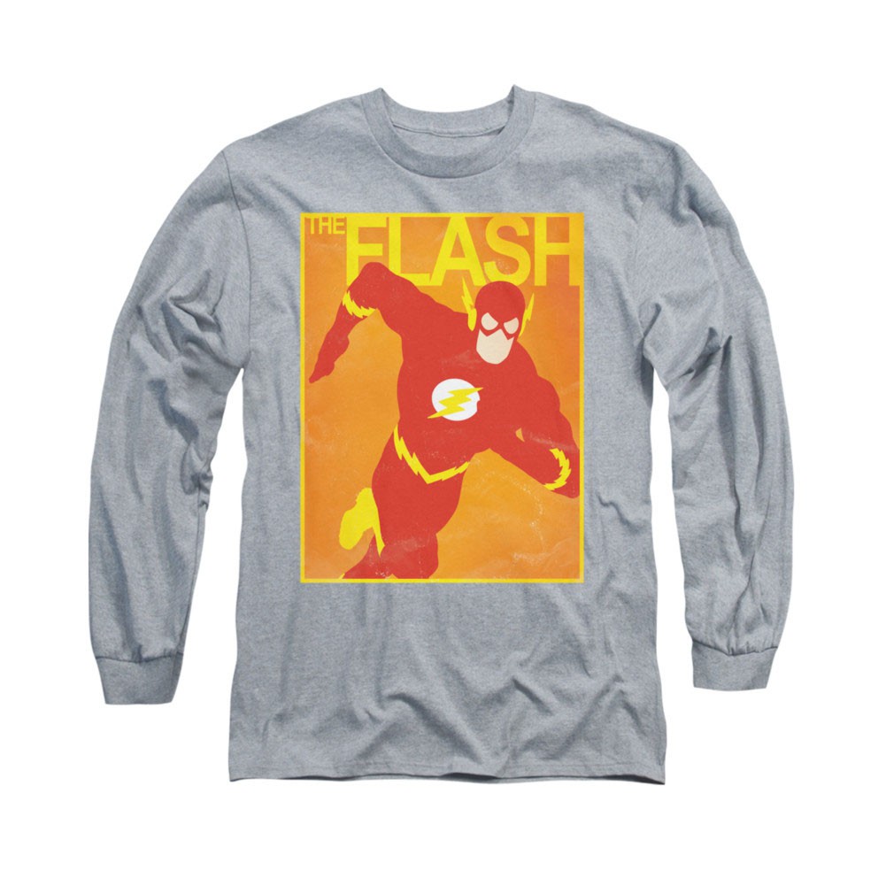 The Flash Simple Poster Gray Long Sleeve T-Shirt, Grey