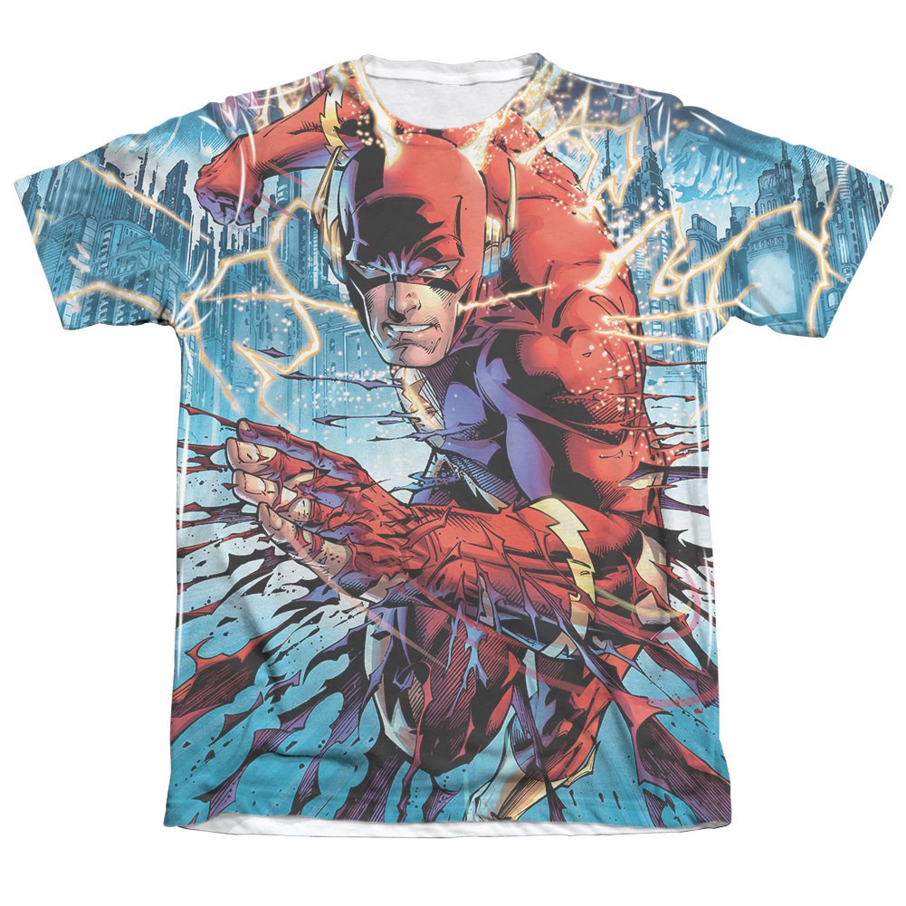 The Flash Ripping And Tearing Sublimation White T-Shirt, White