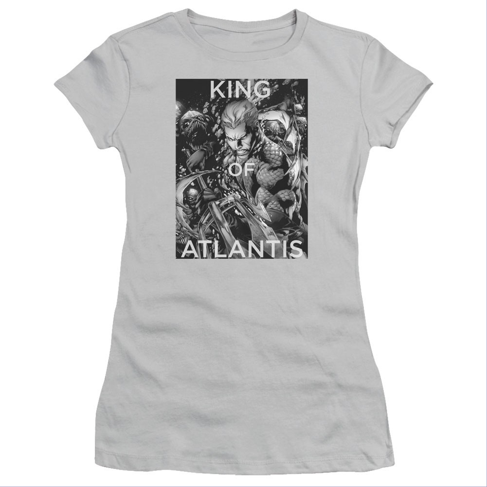 Aquaman King Of Atlantis Gray Juniors T-Shirt, Grey