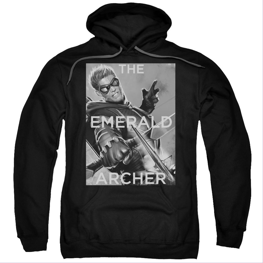 Green Arrow The Emerald Archer Black Pullover Hoodie, Black