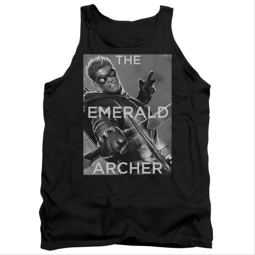 Green Arrow The Emerald Archer Black Tank Top, Black