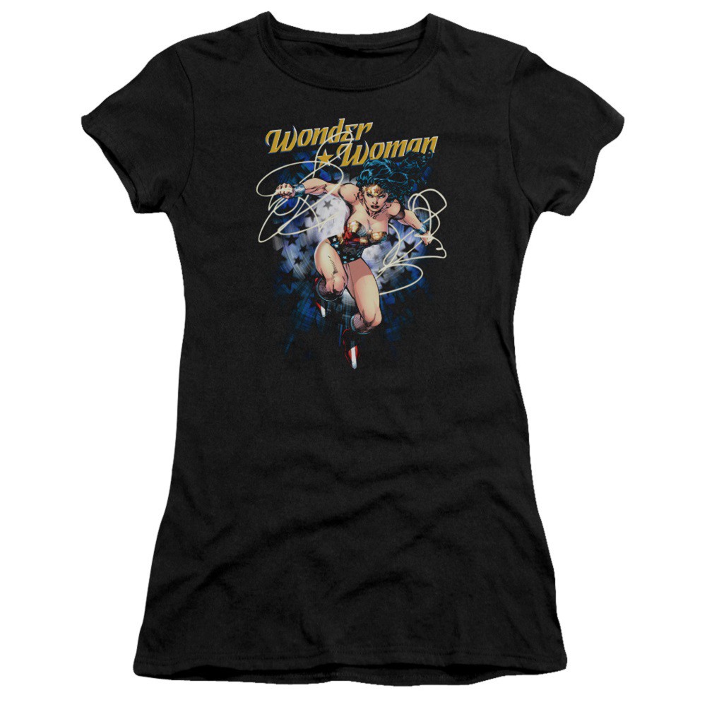 Wonder Woman Starburst Women's Black Tshirt