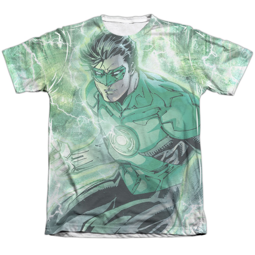 Green Lantern Lightning Sublimation T-Shirt, White