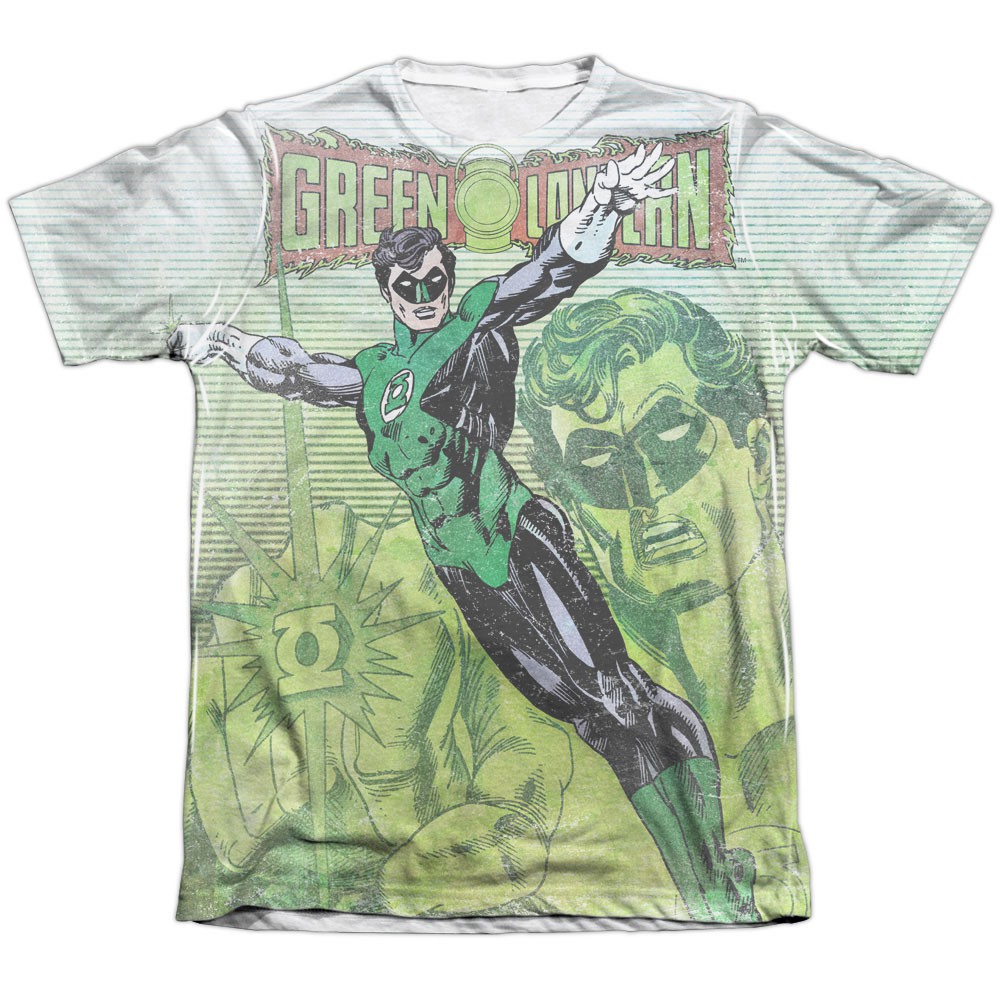 Green Lantern Vintage Leap Sublimation T-Shirt, White