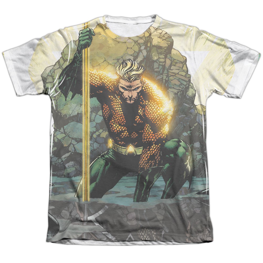Aquaman Good Vs. Evil Sublimation T-Shirt, White