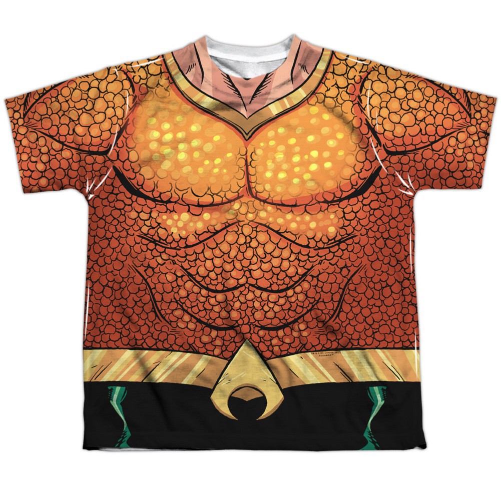 Aquaman Classic Justice League Youth Costume Tee, Orange
